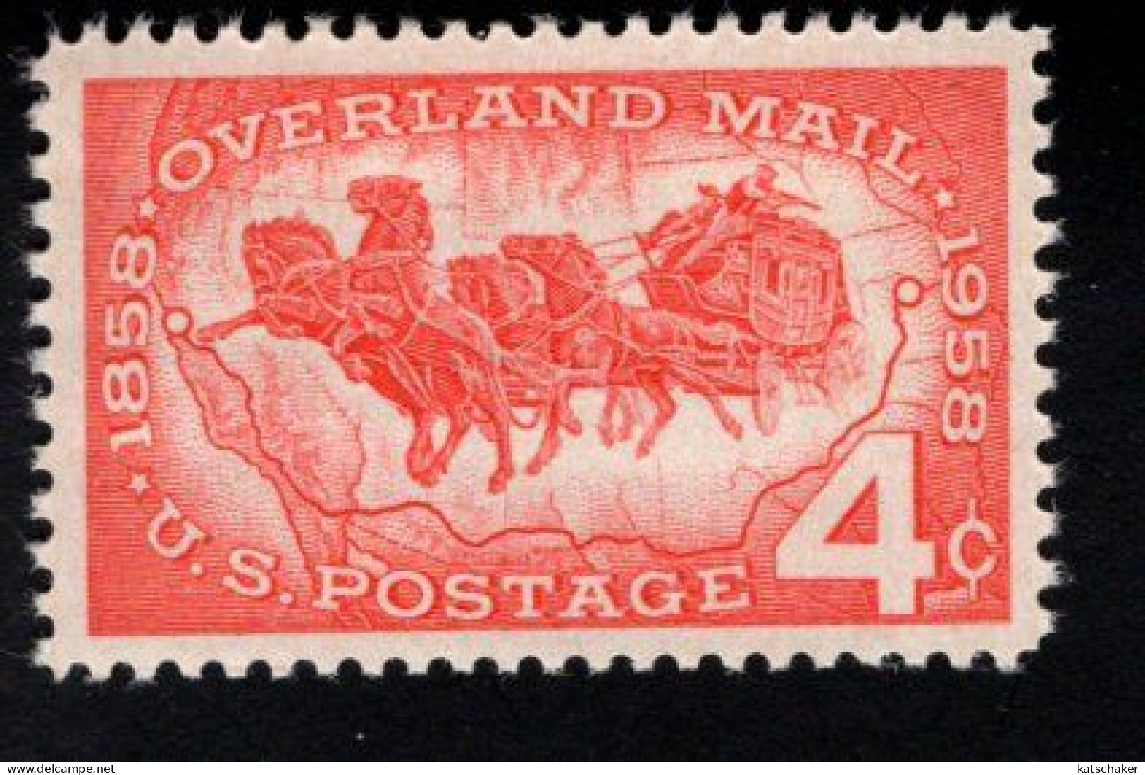 2004413651 1958 (XX) POSTFRIS MINT NEVER HINGEDI SCOTT  1120 - OVERLAND MAIL - Unused Stamps
