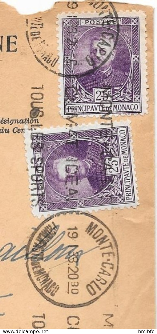 Sur Lettre De 1933 COMPAGNIE ALGÉRIENNE MONTE-CARLO - Briefe U. Dokumente