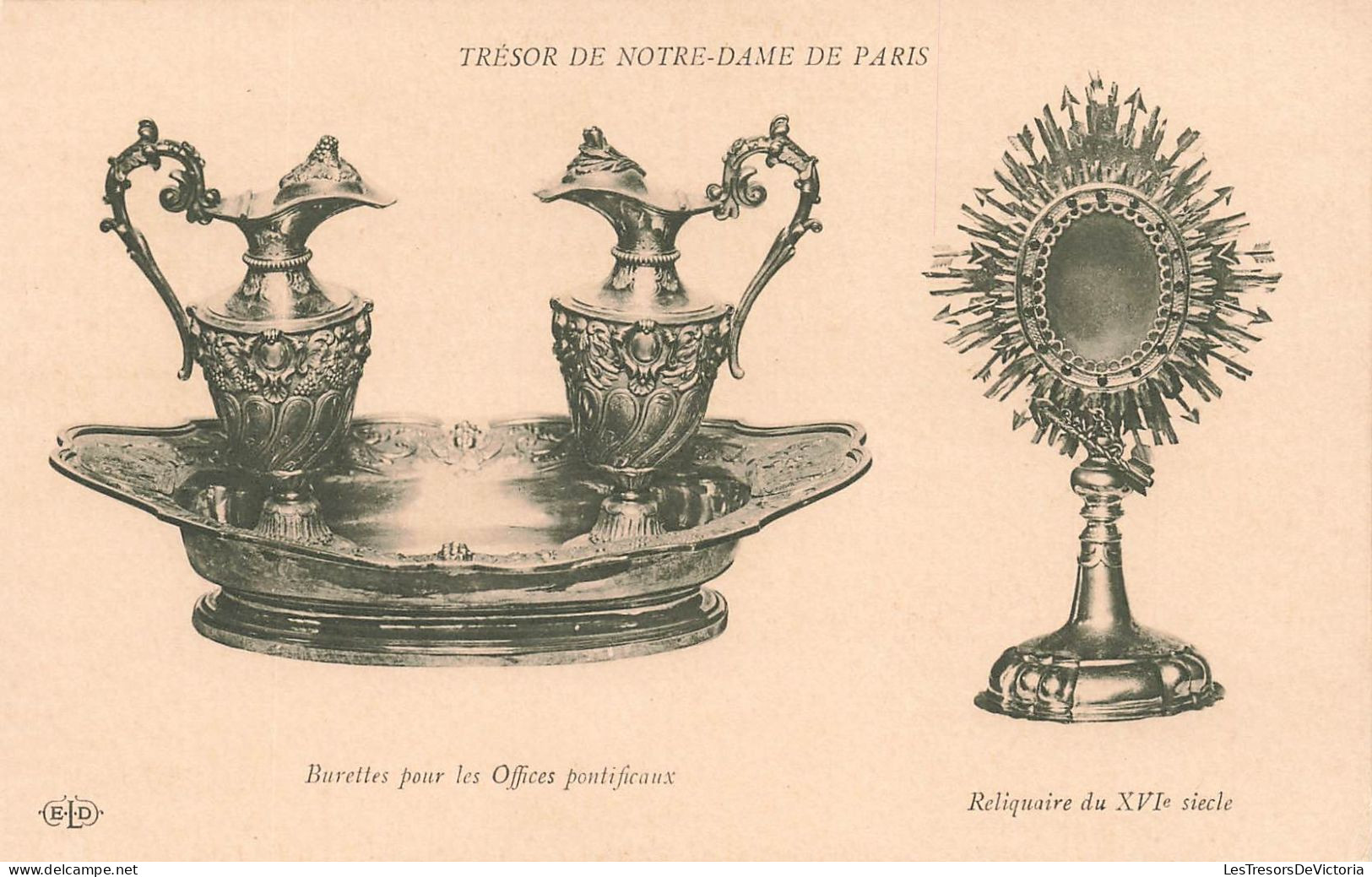 FRANCE - Trésor De Notre Dame De Paris - Barettes Pour Les Offices Pontificaux - Reliquaire - Carte Postale Ancienne - Notre Dame De Paris