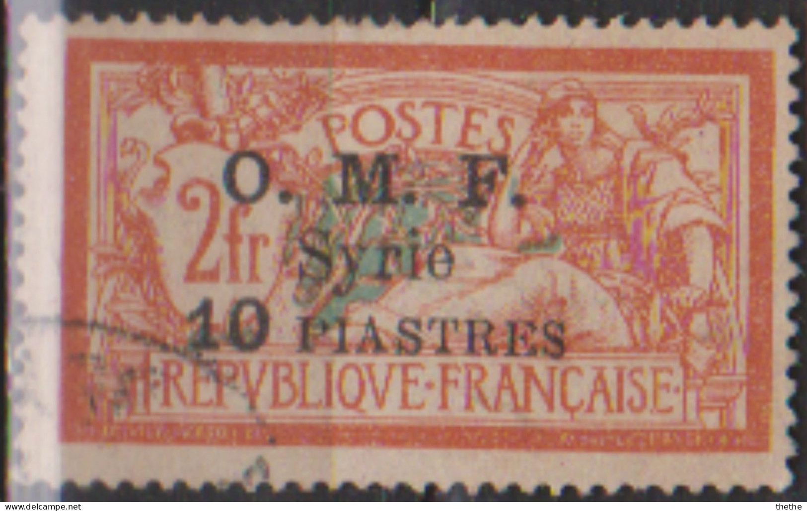 SYRIE - "O.M.F. Syrie" & Valeur Sur Timbres Français 1921 - Surcharge Sur 3 Lignes - Siria