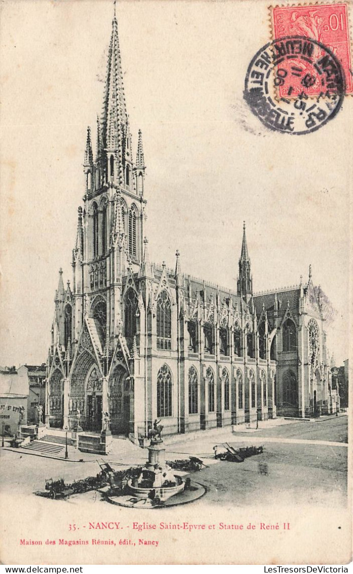 FRANCE - Nancy - Eglise Saint Epvre Et Statue De René II  - Carte Postale Ancienne - Nancy