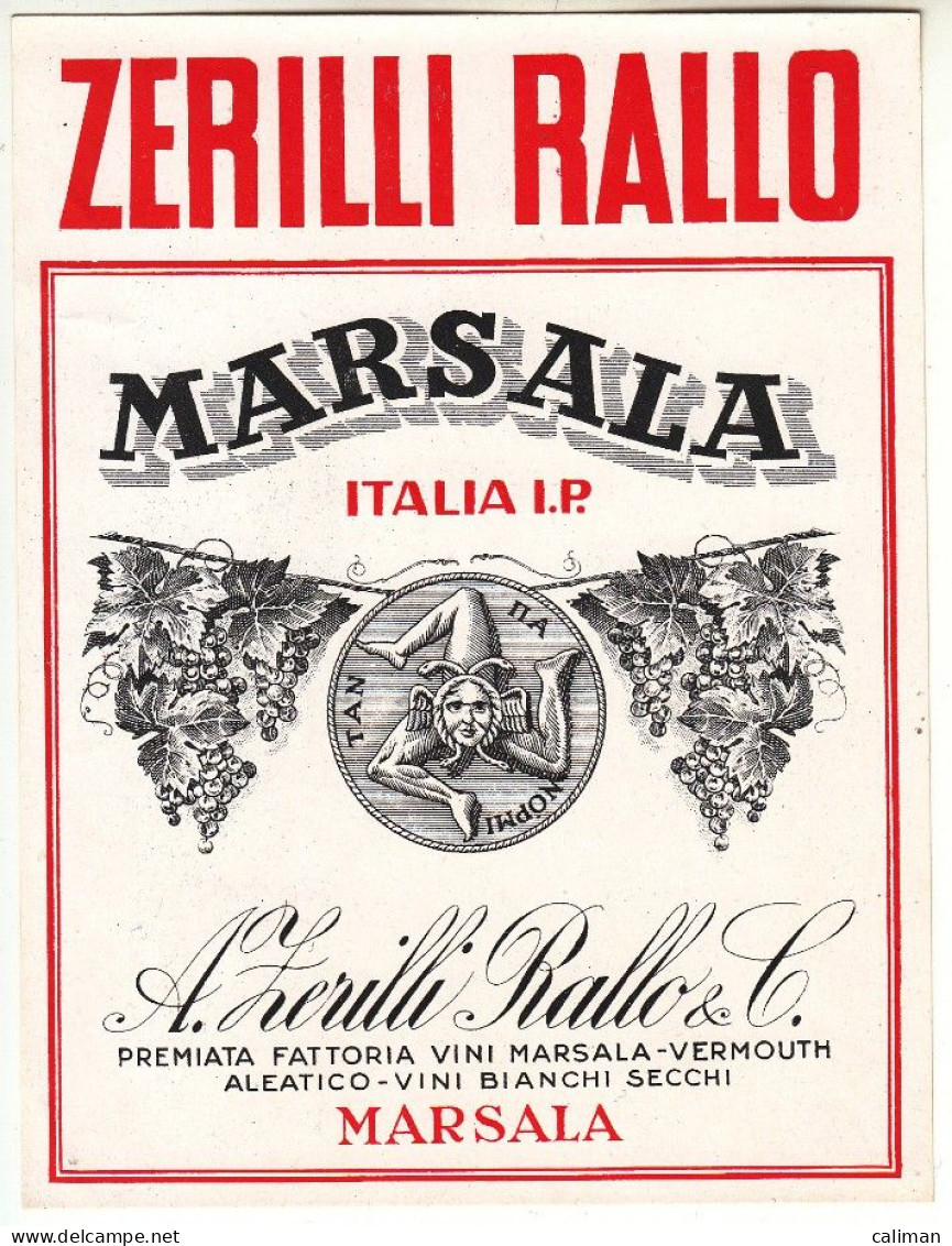 ETICHETTA LABEL VINO MARSALA ITALIA I.P. ZERILLI RALLO - Otros & Sin Clasificación