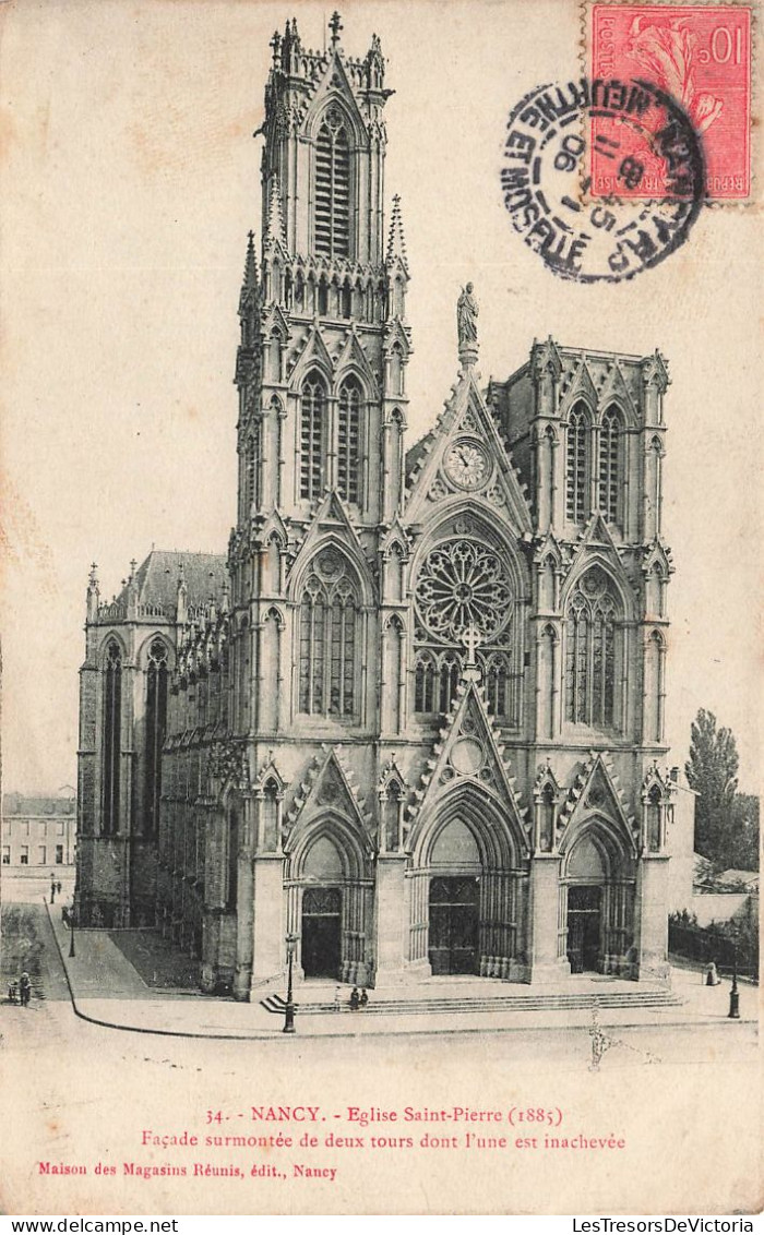 FRANCE - Nancy - Eglise Saint Pierre (1885) - Façade Surmontée De Deux Tours Dont L'une Est In  - Carte Postale Ancienne - Nancy