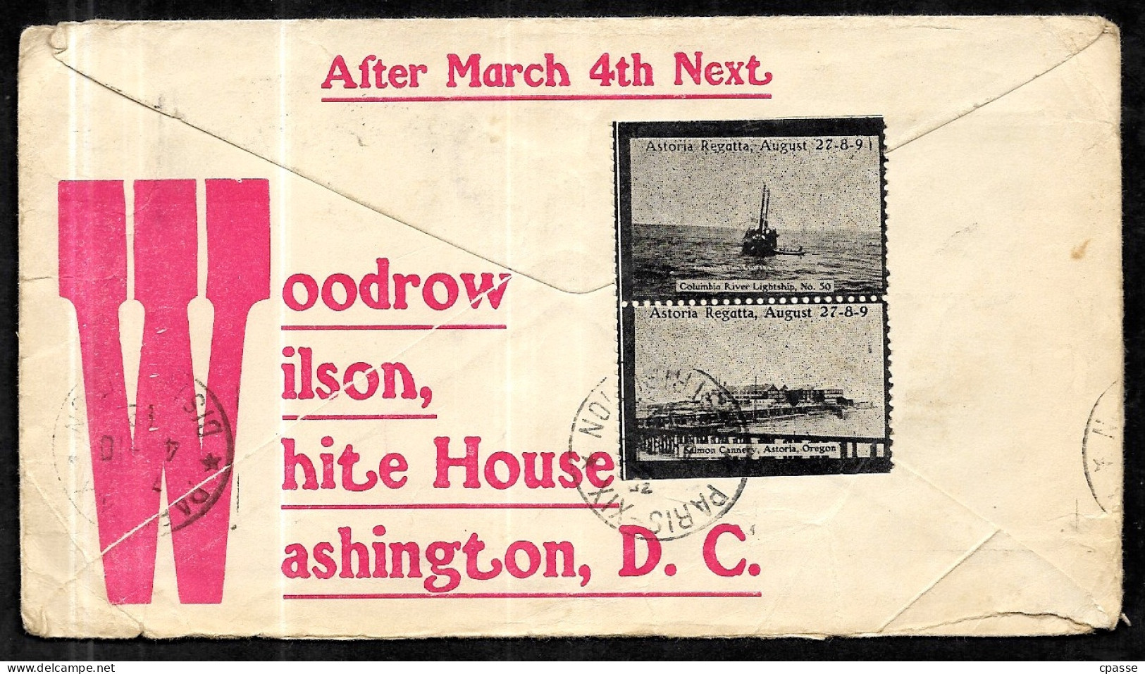 Etats-Unis 2 Vignettes "Astoria Regatta" Oregon OR Sur Lettre à En-tête Herman Wise 1912 ** Sports Nautiques - Storia Postale