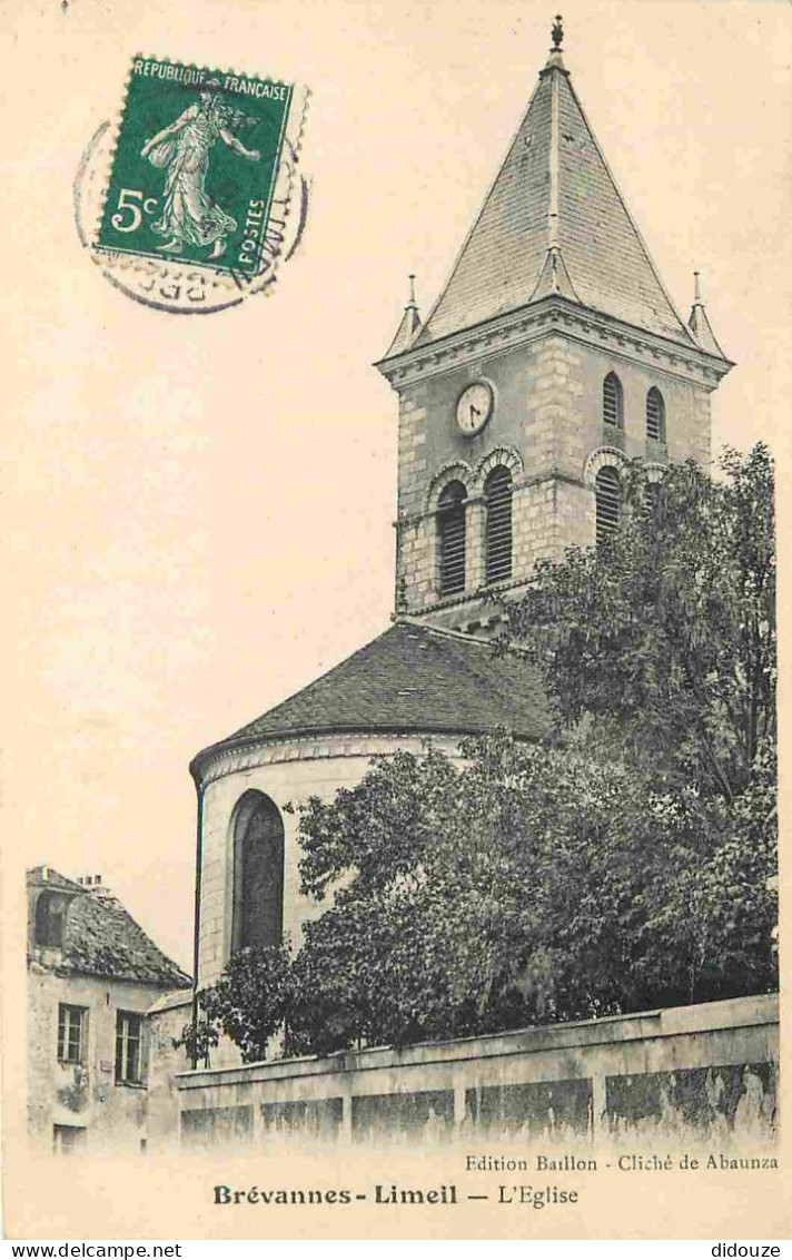 94 - Limeil Brevannes - L'Eglise - CPA - Oblitération Ronde De 1907 - Voir Scans Recto-Verso - Limeil Brevannes