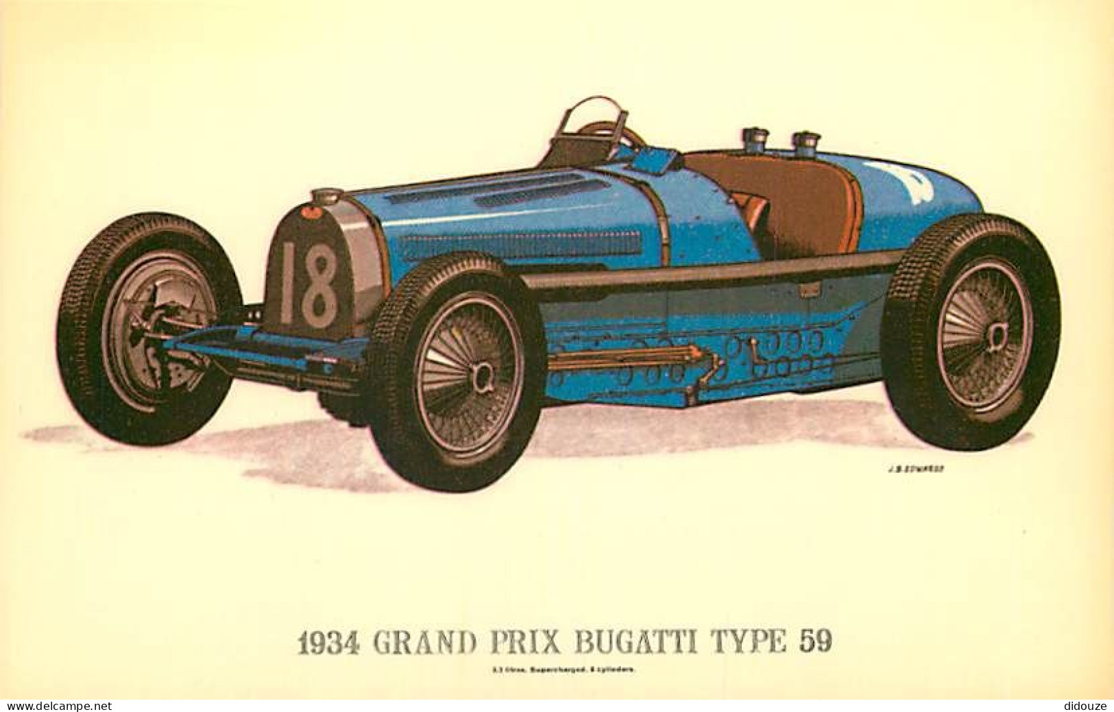 Automobiles - Sport Automobile - 1934 Grand Prix Bugatti Type 59 - Art Dessin - Carte Neuve - CPM - Voir Scans Recto-Ver - Rallye