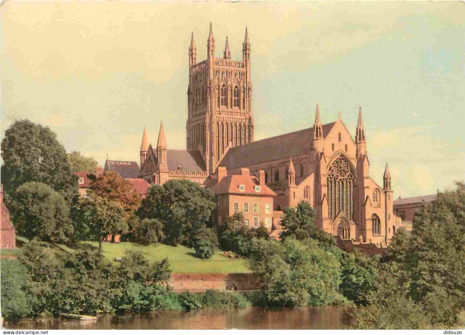 Angleterre - Worcester - Cathedral - Cathédrale - From The River - Worcestershire - England - Royaume Uni - UK - United  - Worcester