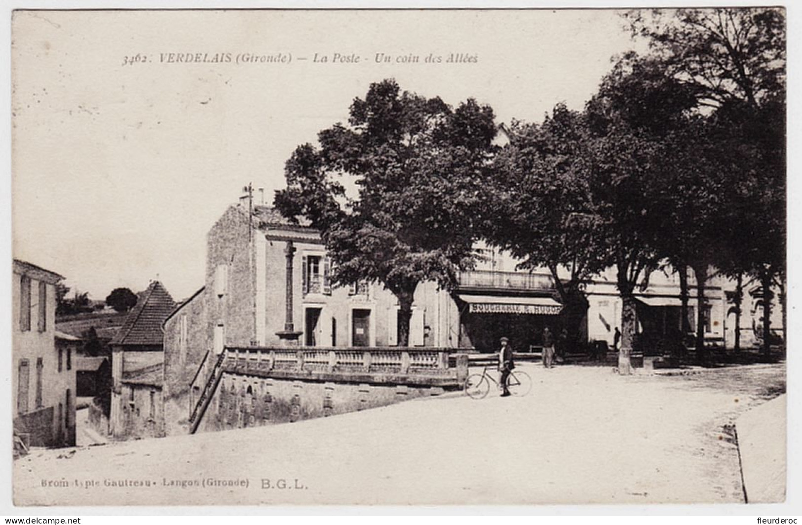 33 - B57603CPA - VERDELAIS - La Poste - Un Coin Des Allees - Boucherie Hugon - Très Bon état - GIRONDE - Verdelais