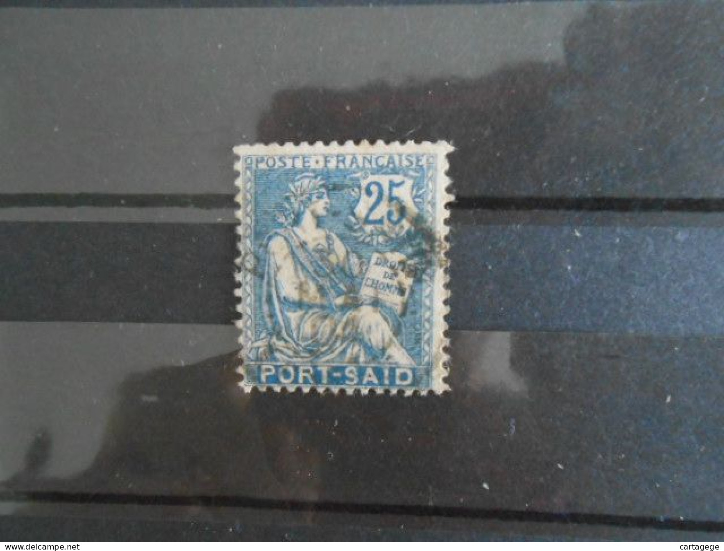 PORT-SAID YT 28 TYPE MOUCHON 25c. Bleu-clair - Used Stamps