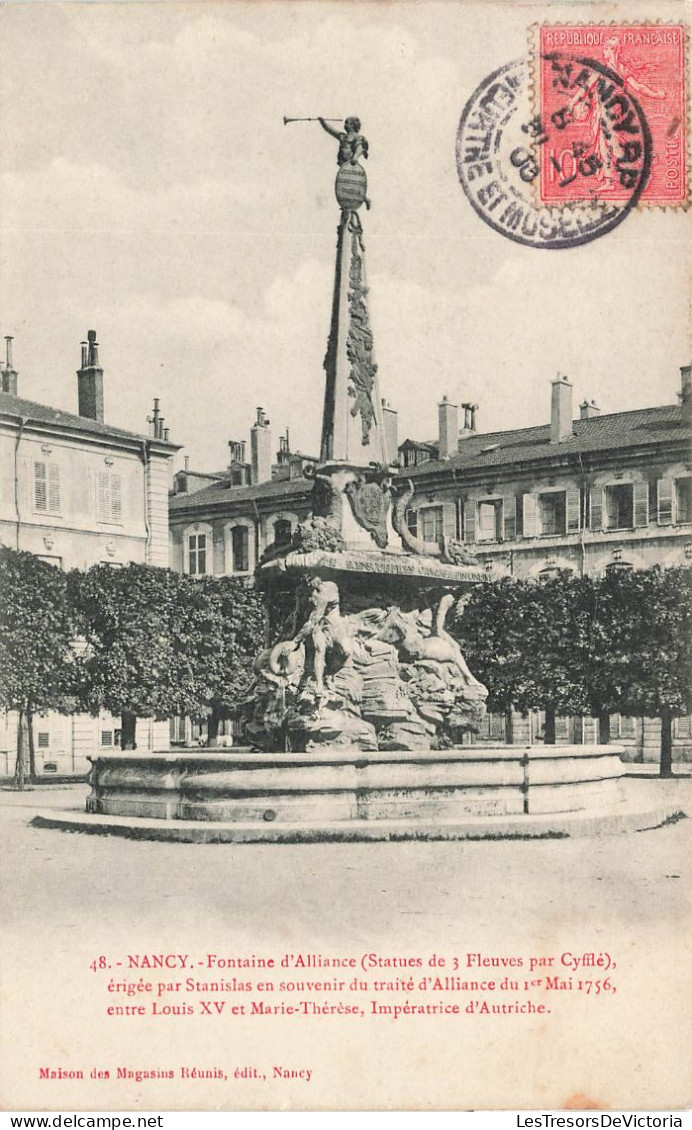 FRANCE - Nancy - Fontaine D'Alliance (Statues De 3 Fleuves Par Cyfflé) érigée Par Stanislas - Carte Postale Ancienne - Nancy