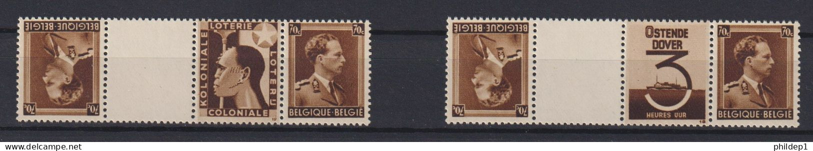 Belgique: COB N° Puc96/97B "Publicités" "Combi De Pubs, Tête-bêche & Interpanneaux", **. TTB ! - Tete Beche  [KP] & Interpannelli [KT]