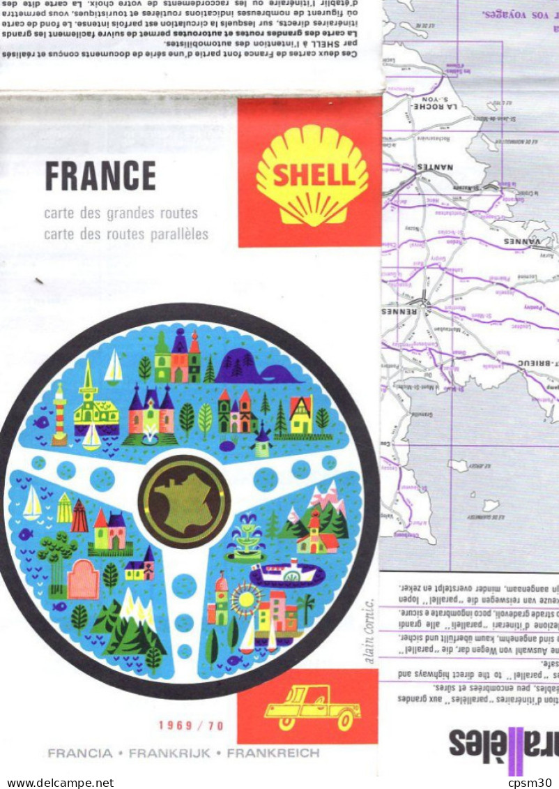 Carte Routière, Pochette Des Cartes De France Par Schell, Avec 17 Cartes, 1/100.000 - Roadmaps