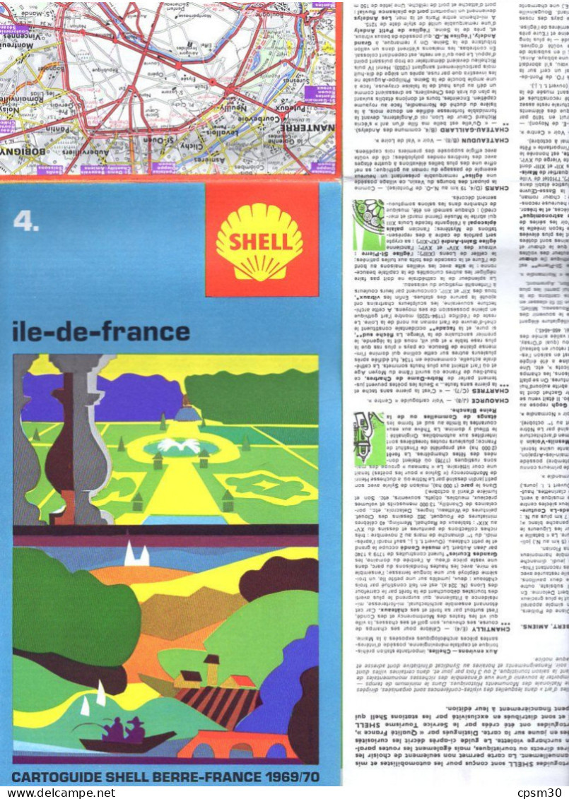 Carte routière, Pochette des cartes de France par Schell, avec 17 cartes, 1/100.000