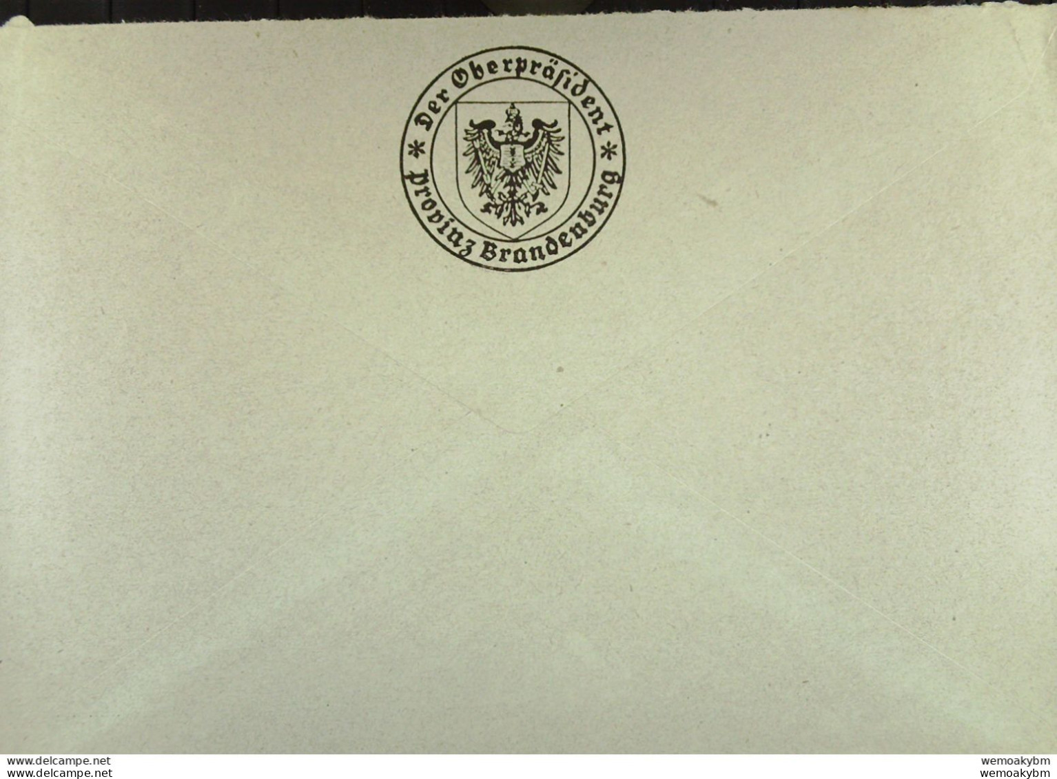 DR: Brief Mit AFS Deutsches Reich =012= POTSDAM 1 Vom 6.12.39 "Werbefehldruck" Rs. Der Oberpräsident Provinz Brandenburg - Frankeermachines (EMA)
