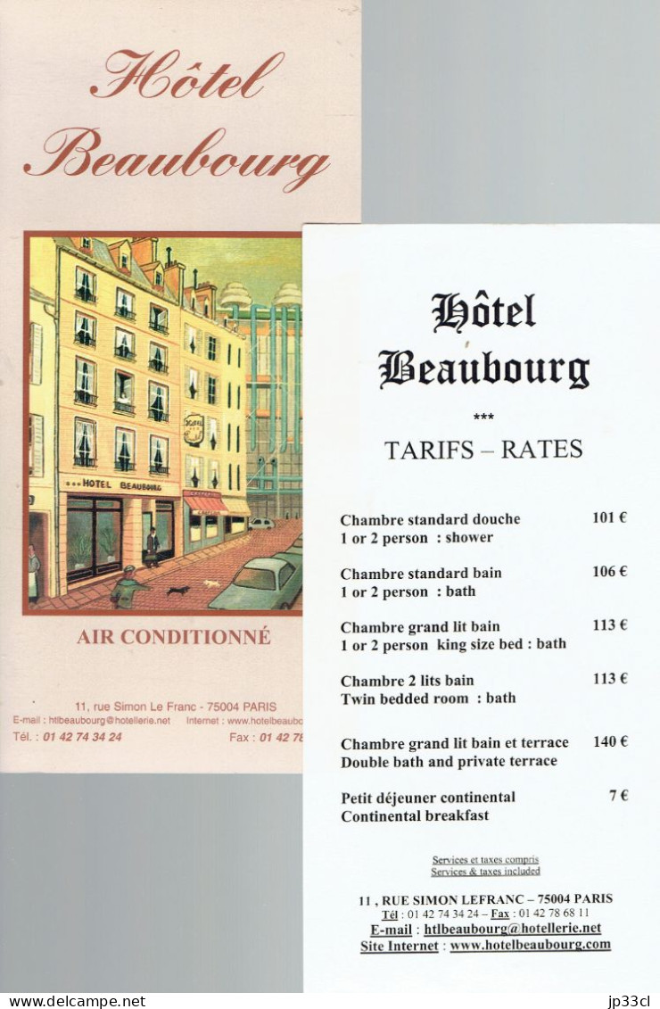 Souvenir D'un Passage à L'Hôtel Beaubourg, Rue Simon Le Franc (Paris) Vers 2005 - Food