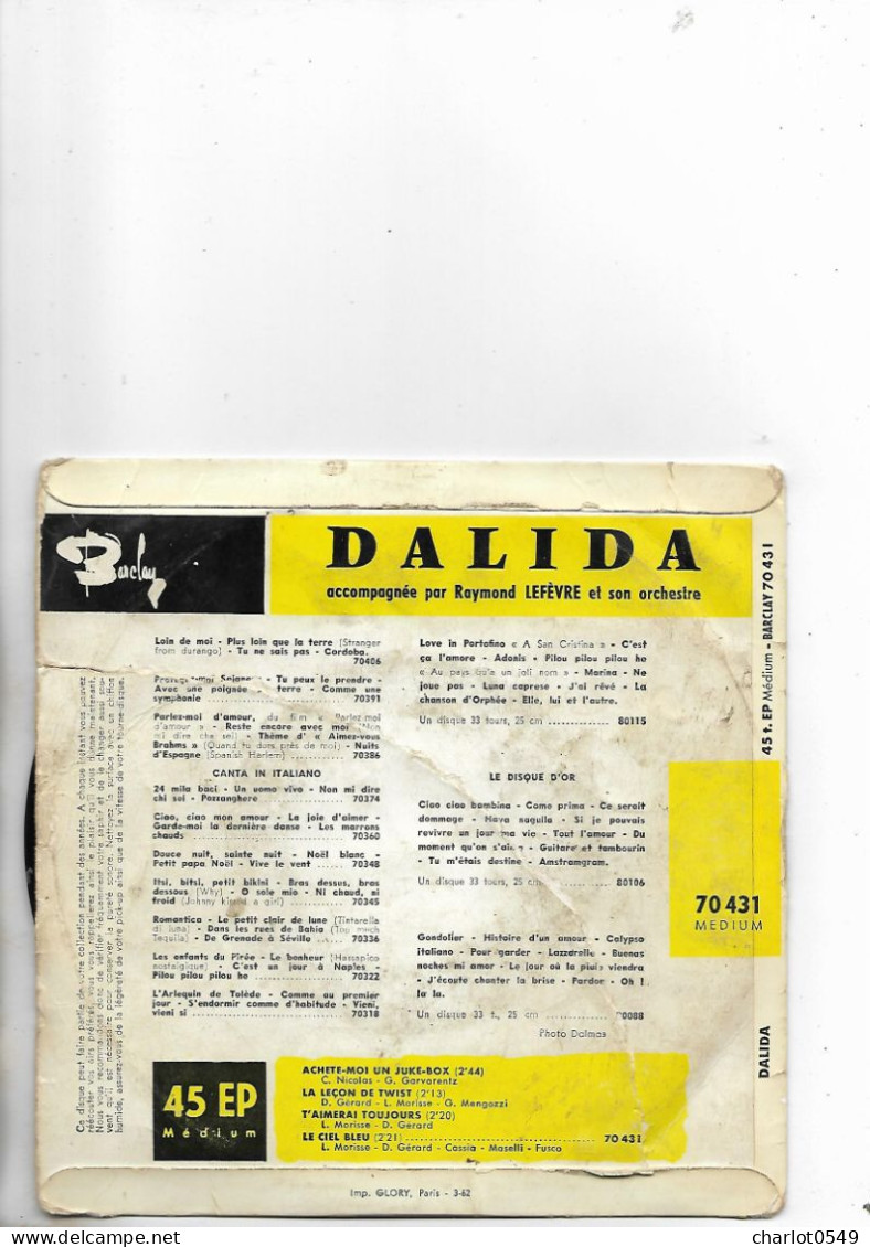 4 Titres Dalida - Autres & Non Classés