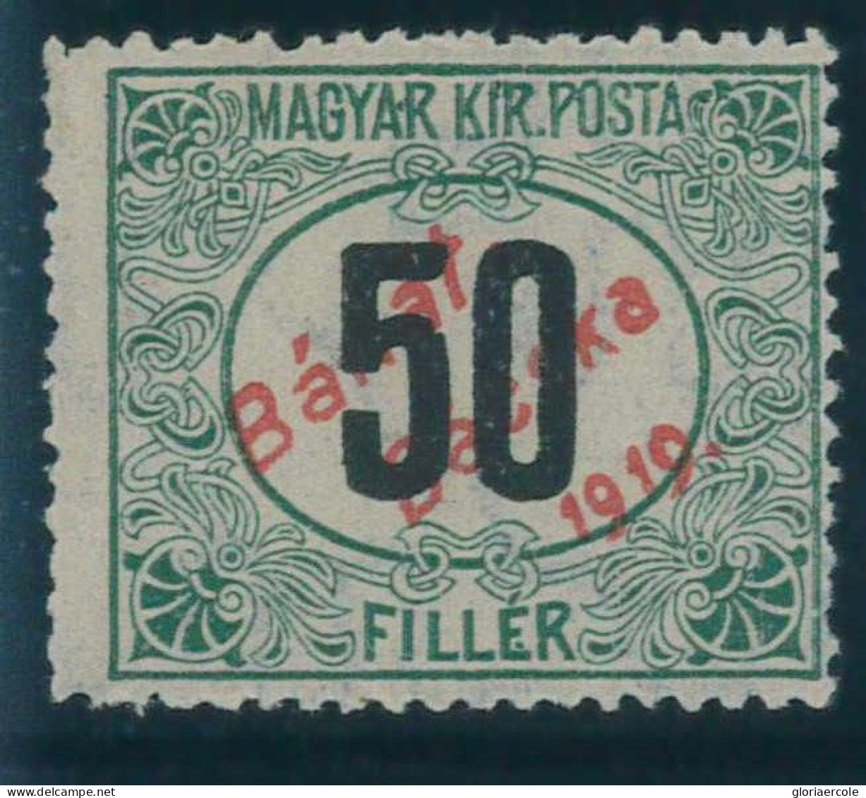 P2974 A - HUNGARY BANAT BACSKA , MICHEL NR. PORTO 1, WITH RED OVERPRINT MNH RARE - Banat-Bacska