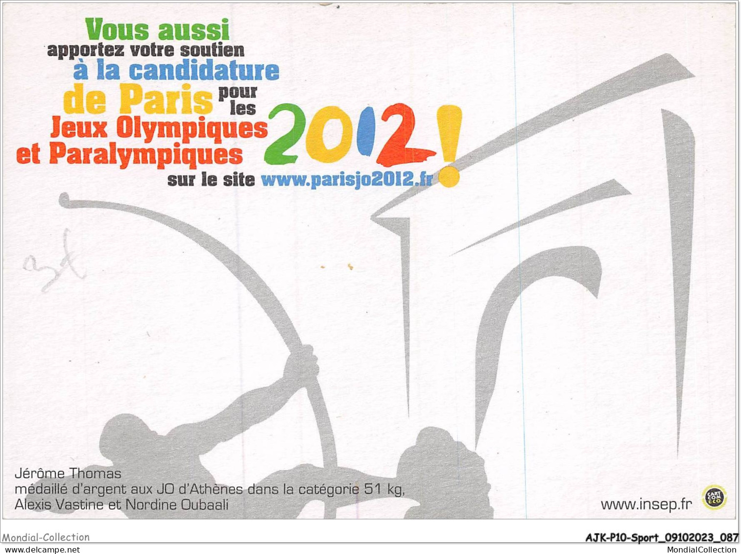 AJKP10-1000 - SPORT - LES SPORTIFS DE L'INSEP SUPPORTERS DE LA CANDIDATURE DE PARIS POUR LES JEUX OLYMPIQUES 2012 - Boxsport