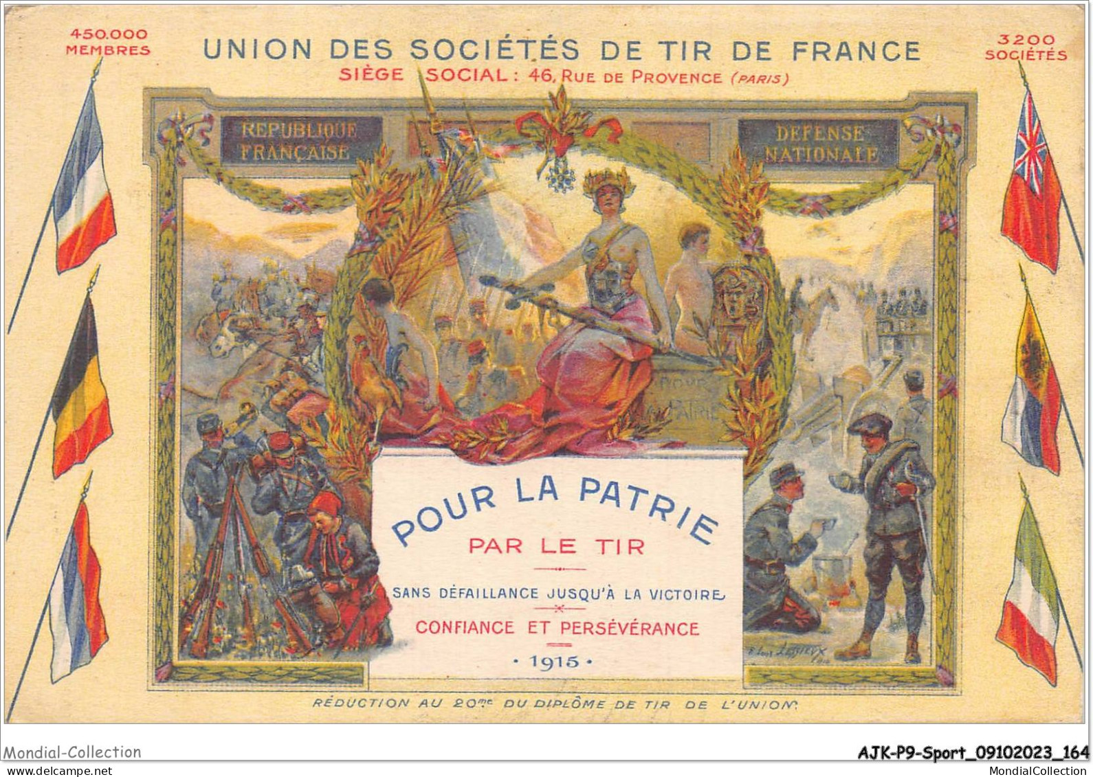 AJKP9-0943 - SPORT - UNION DES SOCIETES DE TIR DE FRANCE - POUR LA PATRIE PAR LE TIR  - Tiro (armi)