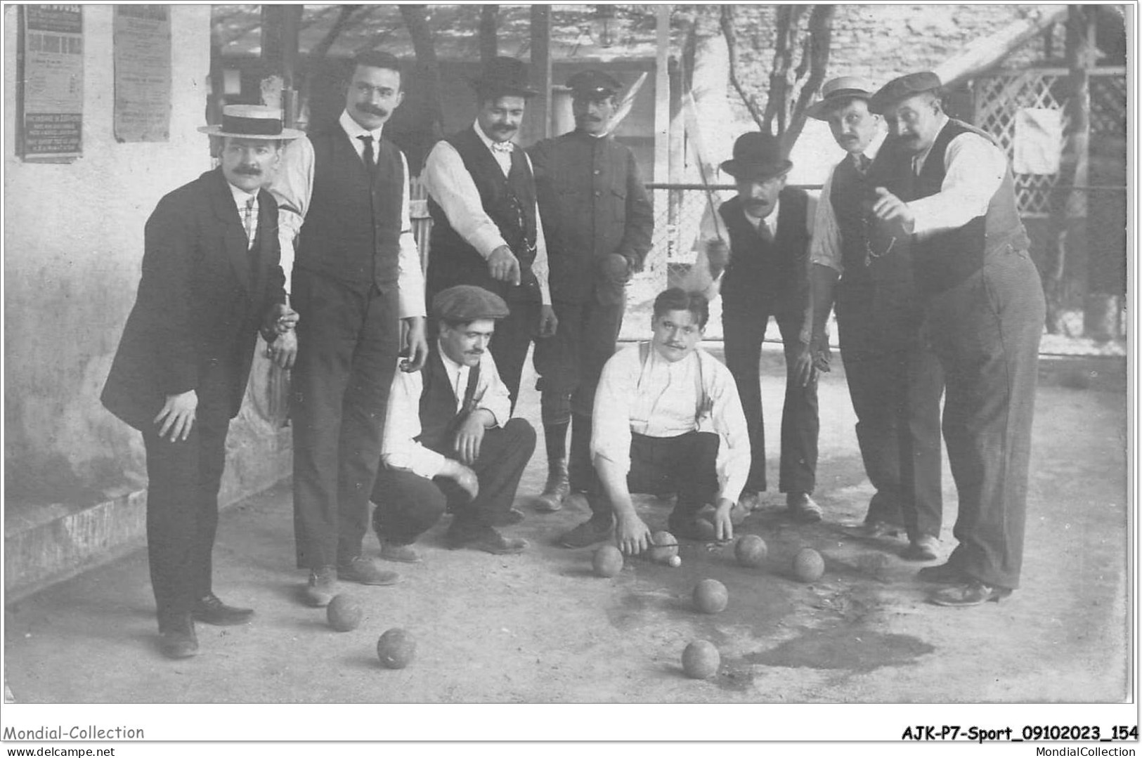 AJKP7-0728 - SPORT - PETANQUE CARTE PHOTO UNE PARTIE - Petanca