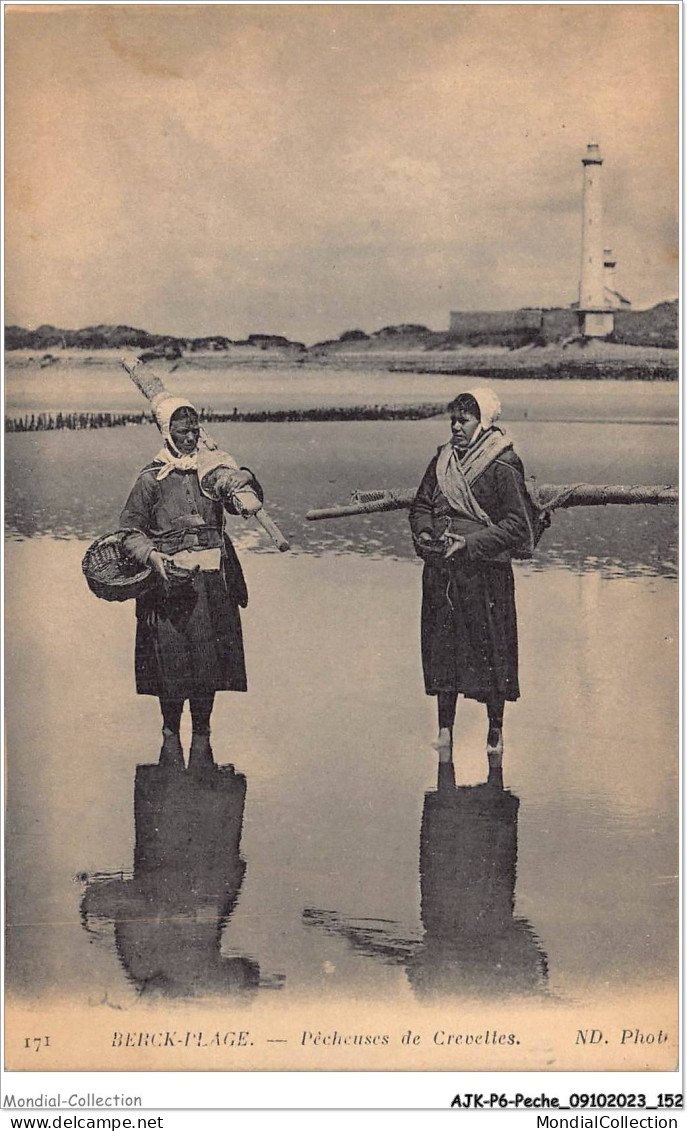 AJKP6-0611 - PECHE - BERCK-PLAGE - PECHEUSES DE CREVETTES  - Fishing