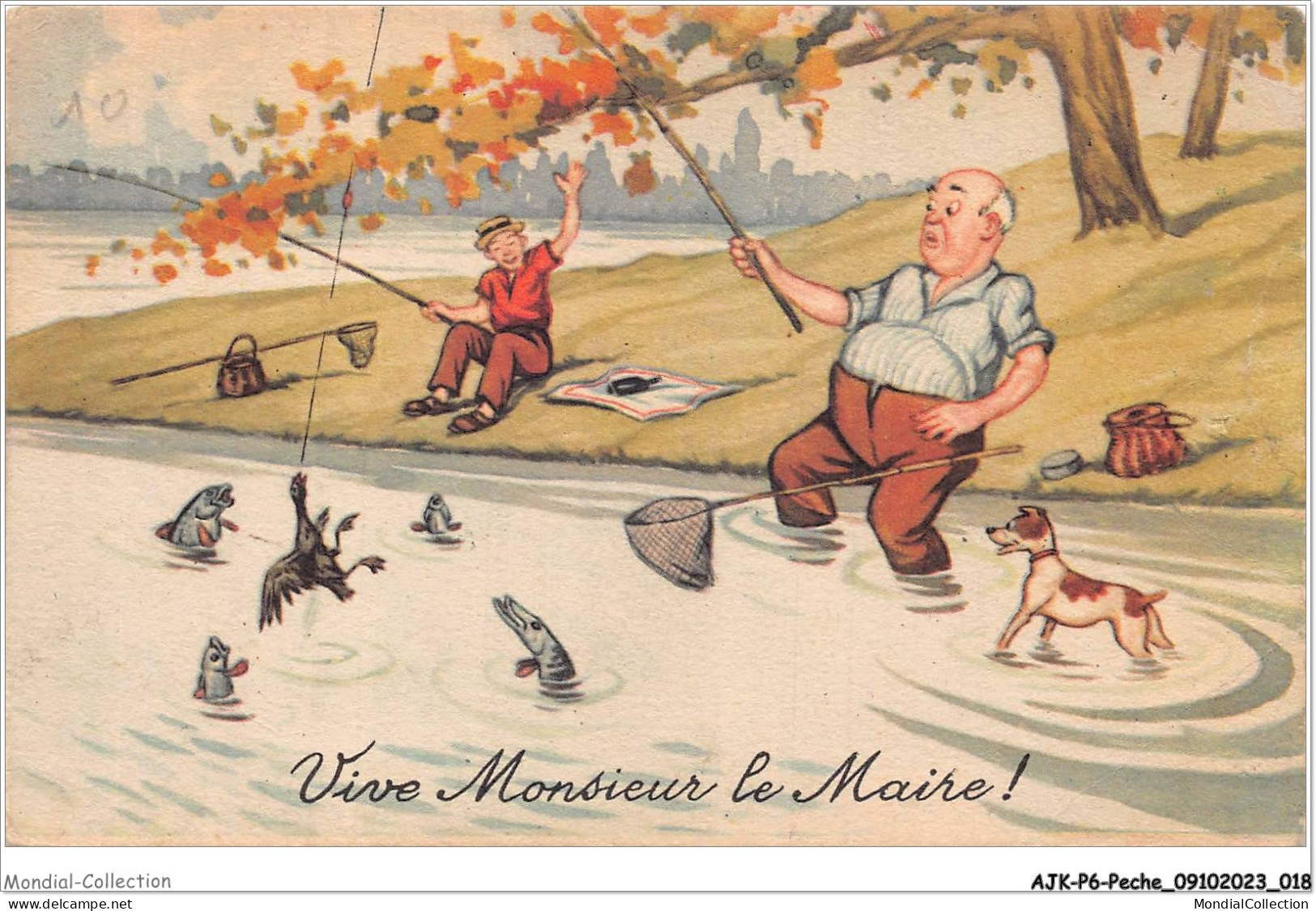 AJKP6-0544 - PECHE - VIVE MONSIEUR LE MAIRE  - Fishing