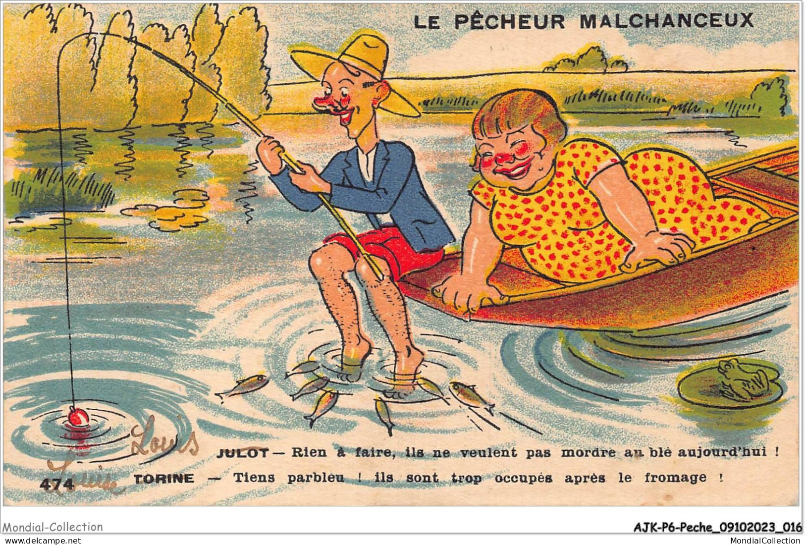 AJKP6-0543 - PECHE - LE PECHEUR MALCHANCEUX  - Fishing