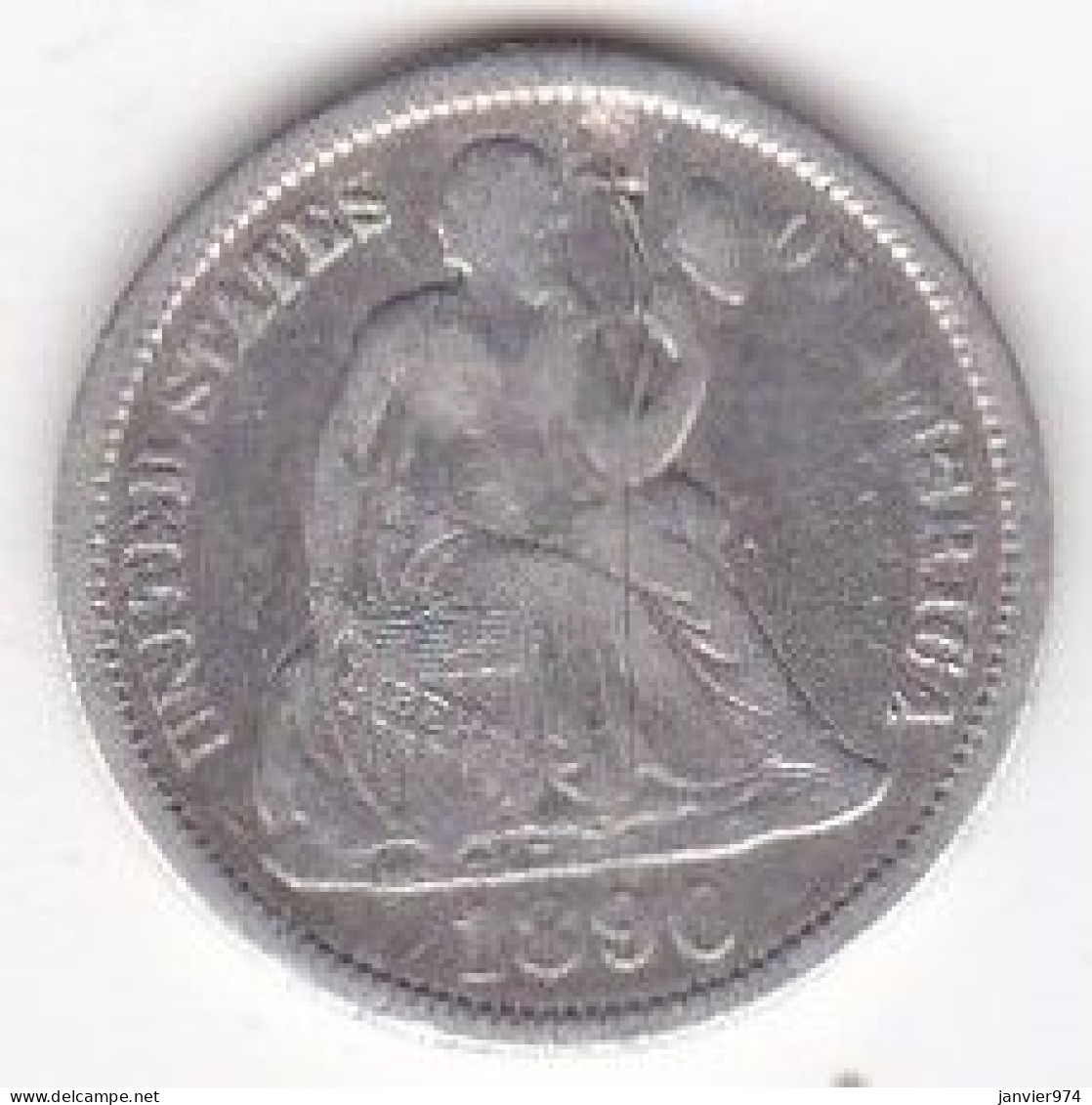 Etats-Unis. One Dime 1890, Seated Liberty, En Argent - 1837-1891: Seated Liberty (Libertà Seduta)