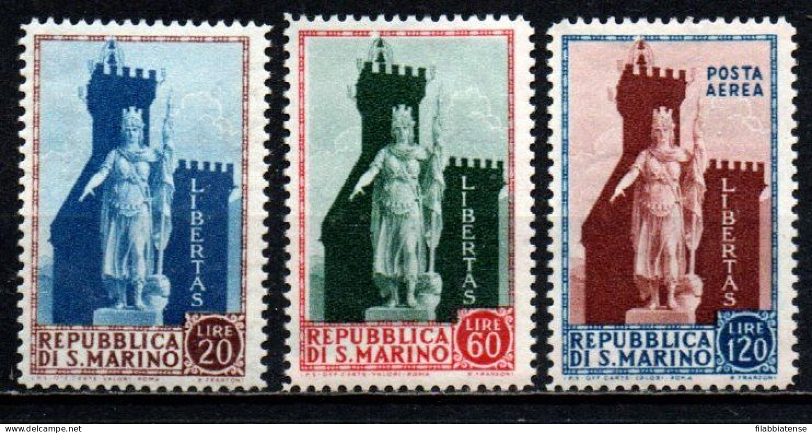 1954 - San Marino 420/21 + PA 113 Statua Della Libertà   ++++++ - Ongebruikt