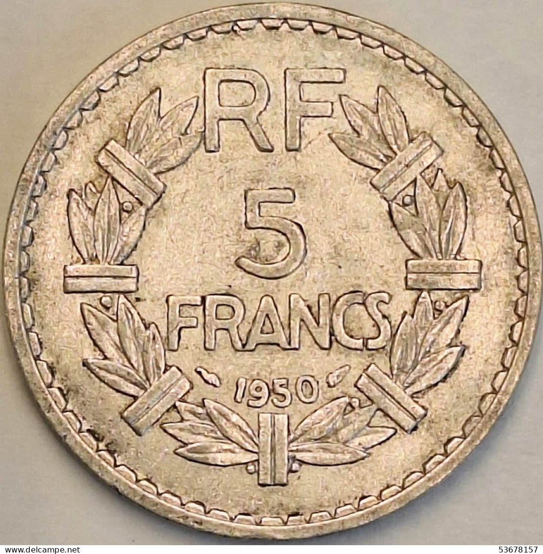 France - 5 Francs 1950 Closed 9, KM# 888b.1 (#4124) - 5 Francs