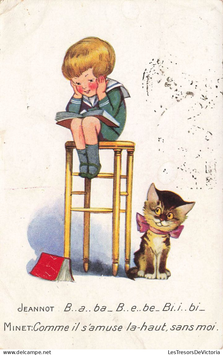 ENFANTS - Dessins D'enfants - Comme Il S'amuse La Haut Sans Moi - Carte Postale Ancienne - Dessins D'enfants