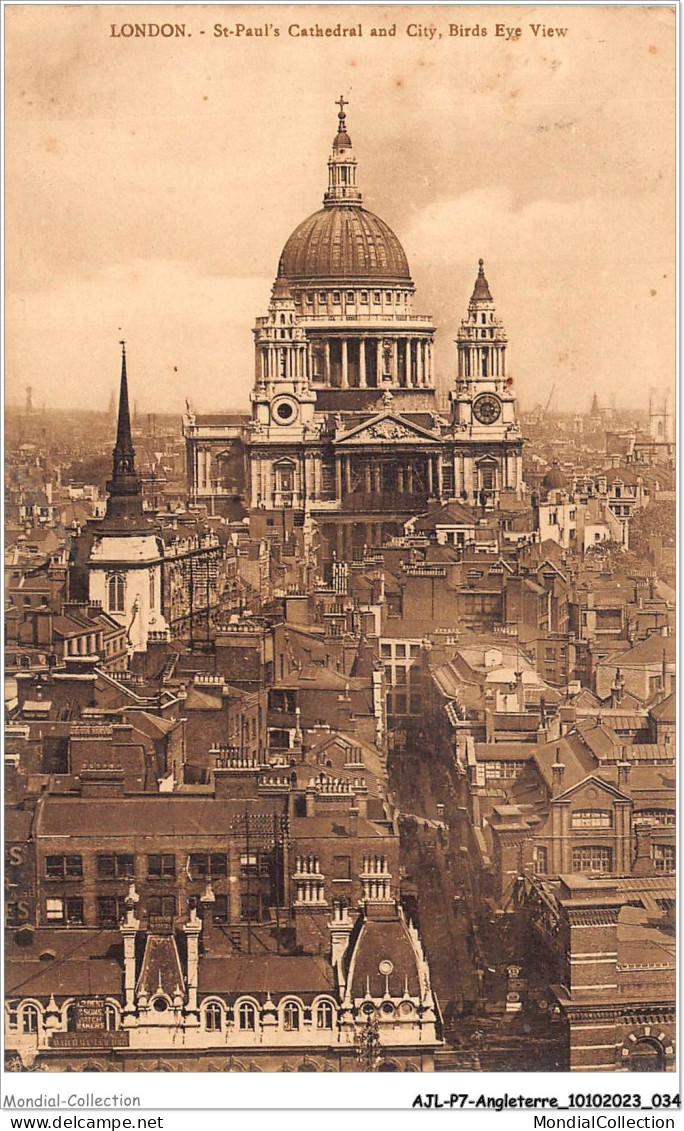 AJLP7-ANGLETERRE-0594 - London -- St-paul's Cathedral And City - Birds Eye View - St. Paul's Cathedral