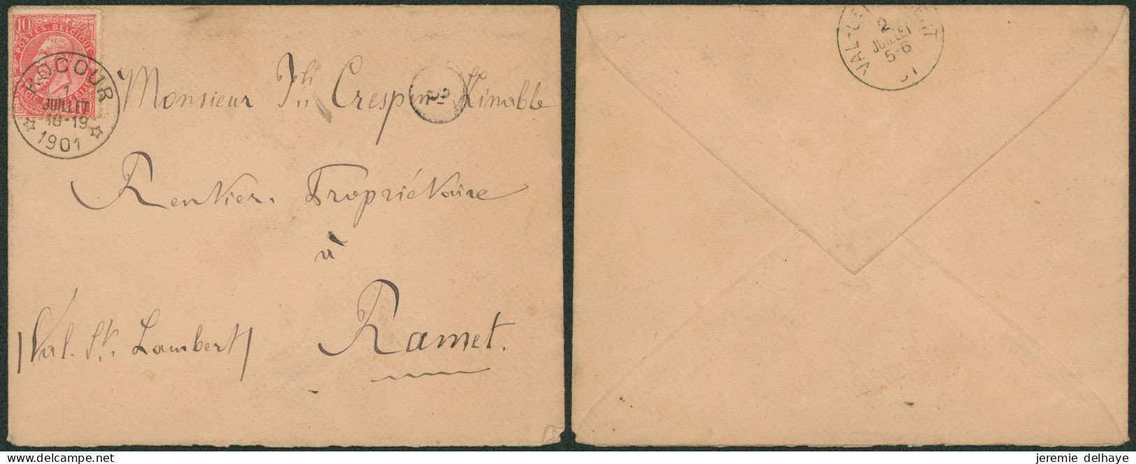 Fine Barbe - N°58 Sur Lettre Obl Relais "Rocour" > Ramet - Postmarks With Stars