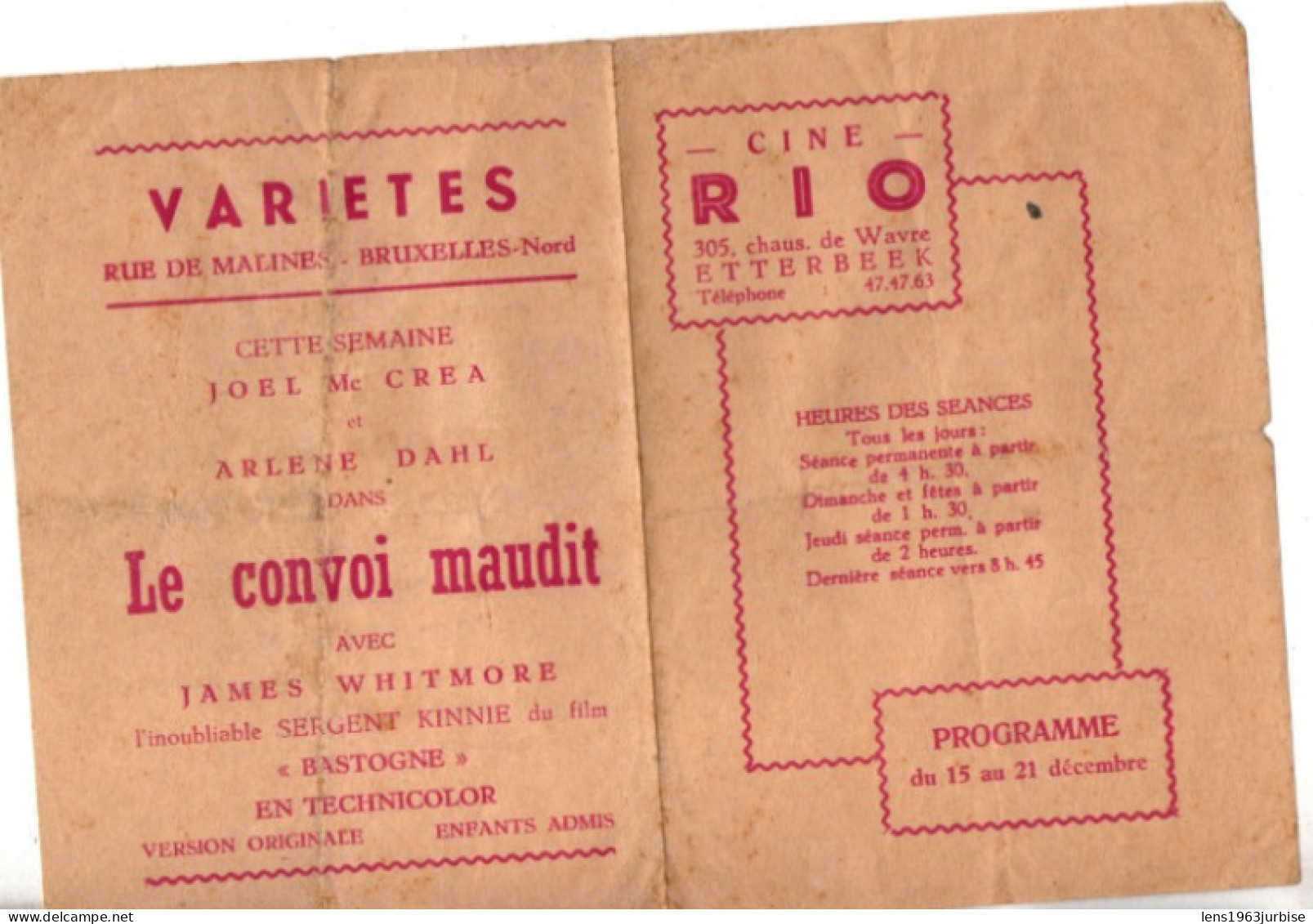 Cine Rio , Etterbeek , Programme Cinéma - Programmes