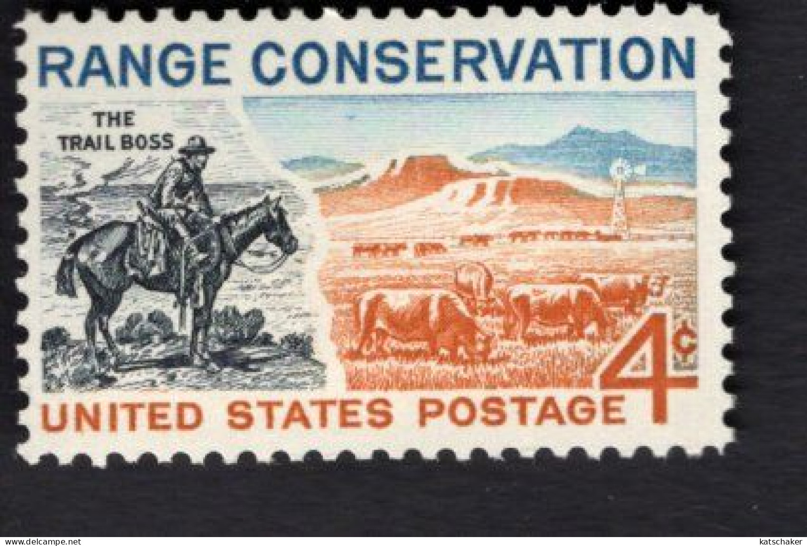 202740401 1961 SCOTT 1176 (XX) POSTFRIS MINT NEVER HINGED - RANGE CONSERVATION - HORSE - CATTLE - Unused Stamps