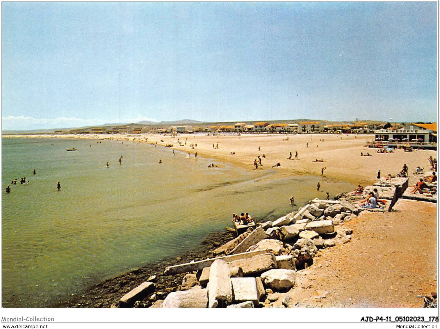 AJDP4-11-0449 - PORT LA NOUVELLE - Depuis La Jetée - Vue Sur La Plage  - Port La Nouvelle