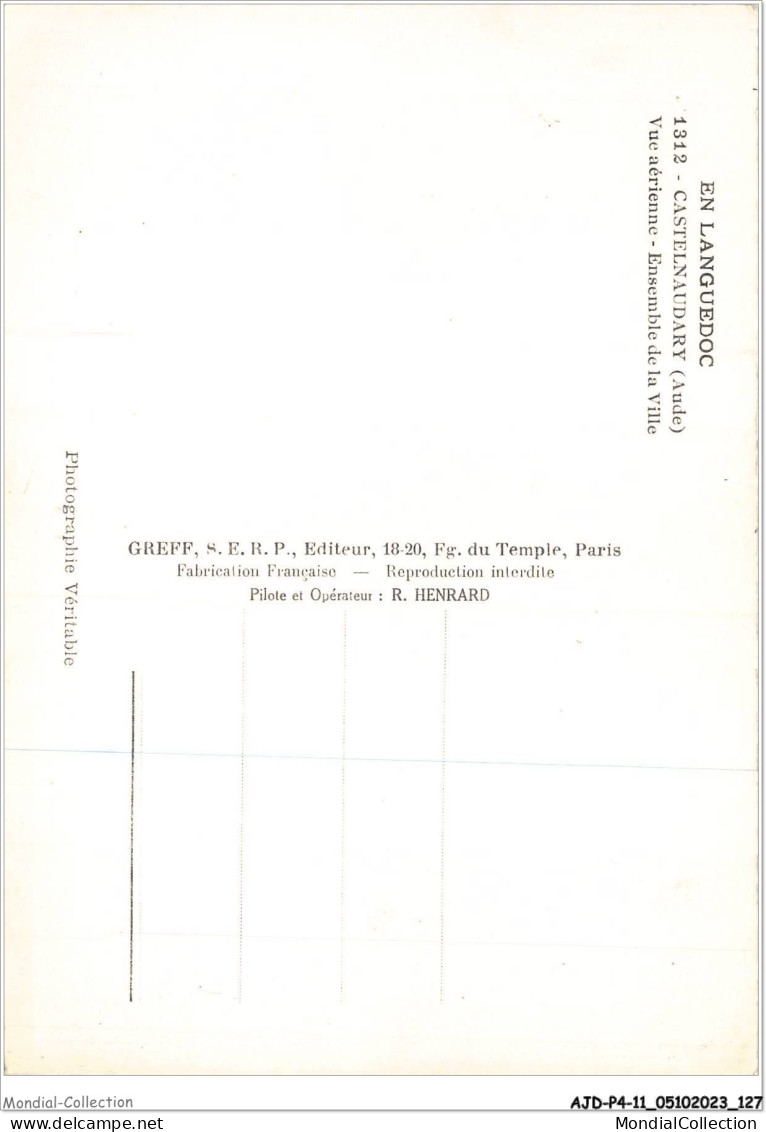 AJDP4-11-0423 - CASTELNAUDARY - Vue Aérienne  - Castelnaudary