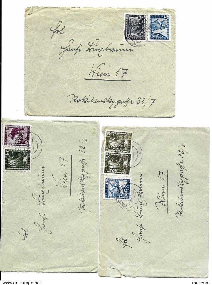 6 Kuverts, Nachkriegszeit, Ca. 1947 - Lettres & Documents