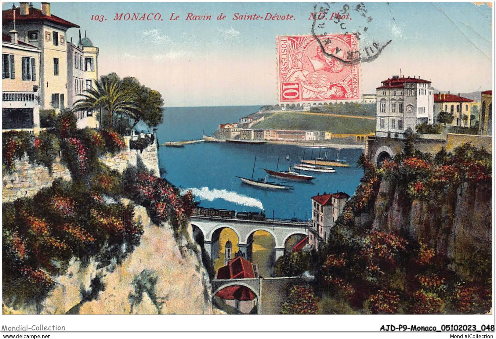 AJDP9-MONACO-0923 - MONACO - Le Ravin De Sainte-dévote  - Mehransichten, Panoramakarten