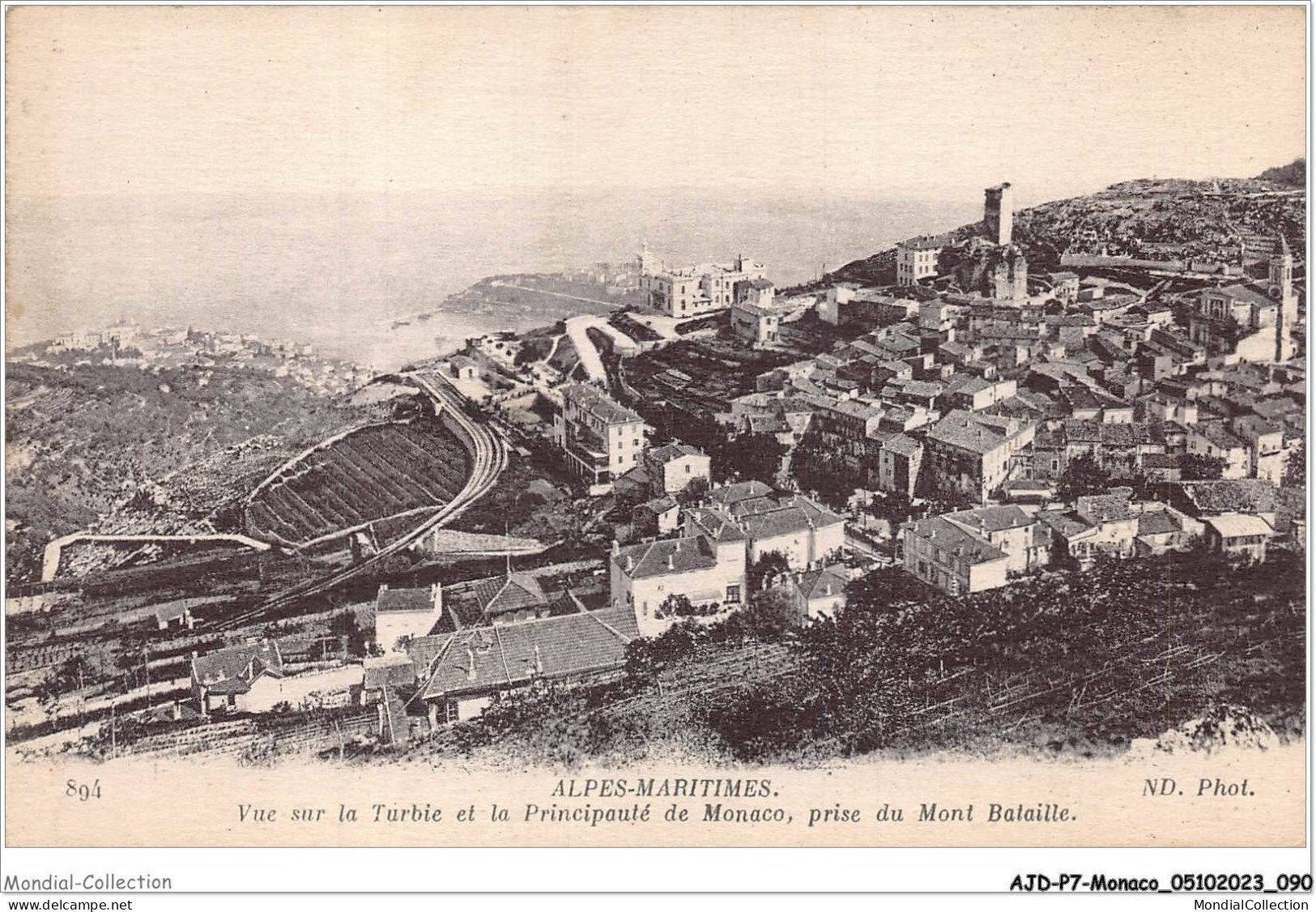 AJDP7-MONACO-0739 - Vue Sur La Turbie Et La Principauté De Monaco  - Multi-vues, Vues Panoramiques