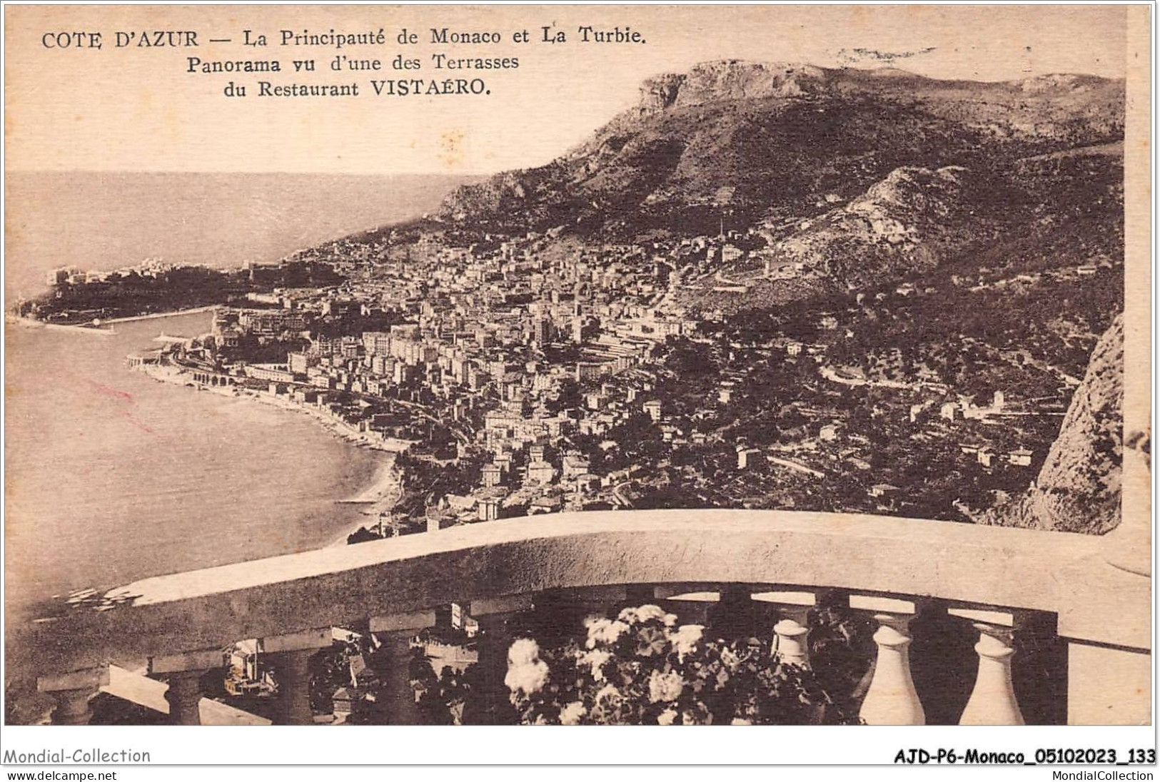 AJDP6-MONACO-0658 - Les Principauté De Monaco Et La Turbie - Panorama Vu D'une Des Terrasses Du Restaurant VISTAERO  - Bares Y Restaurantes