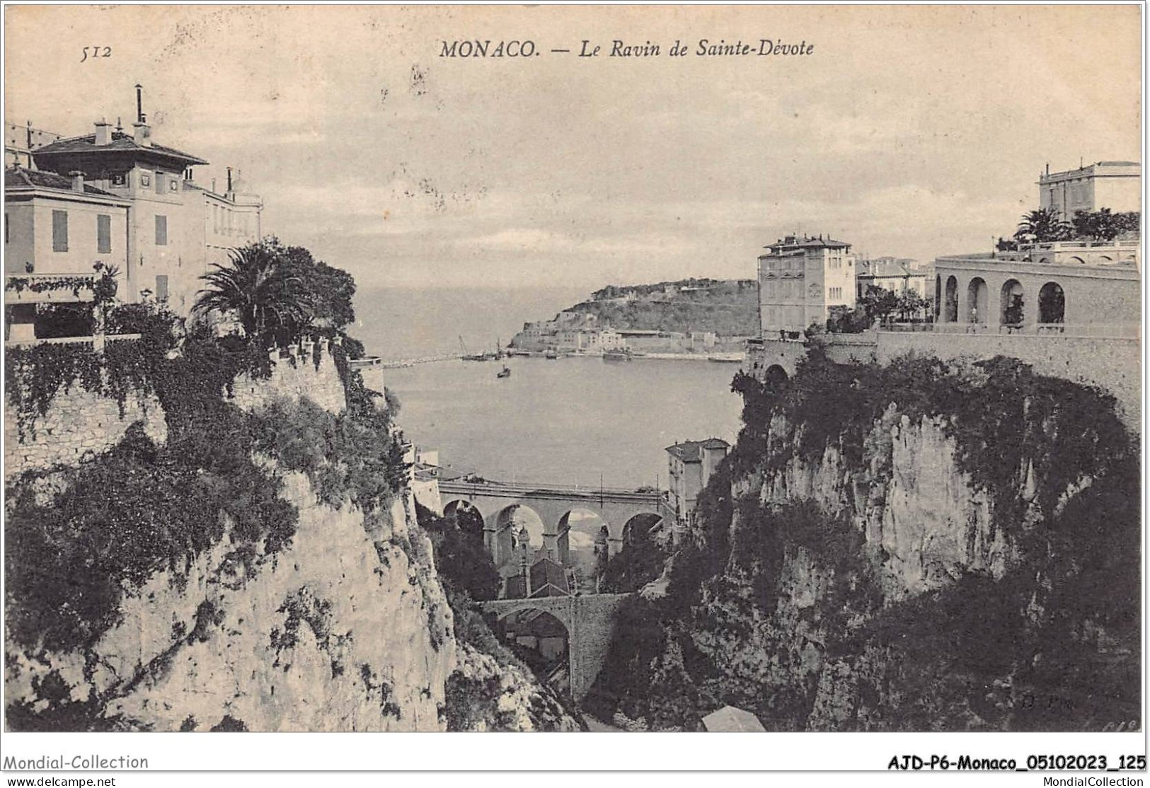 AJDP6-MONACO-0654 - MONACO - Le Ravin De Sainte-dévote  - Multi-vues, Vues Panoramiques