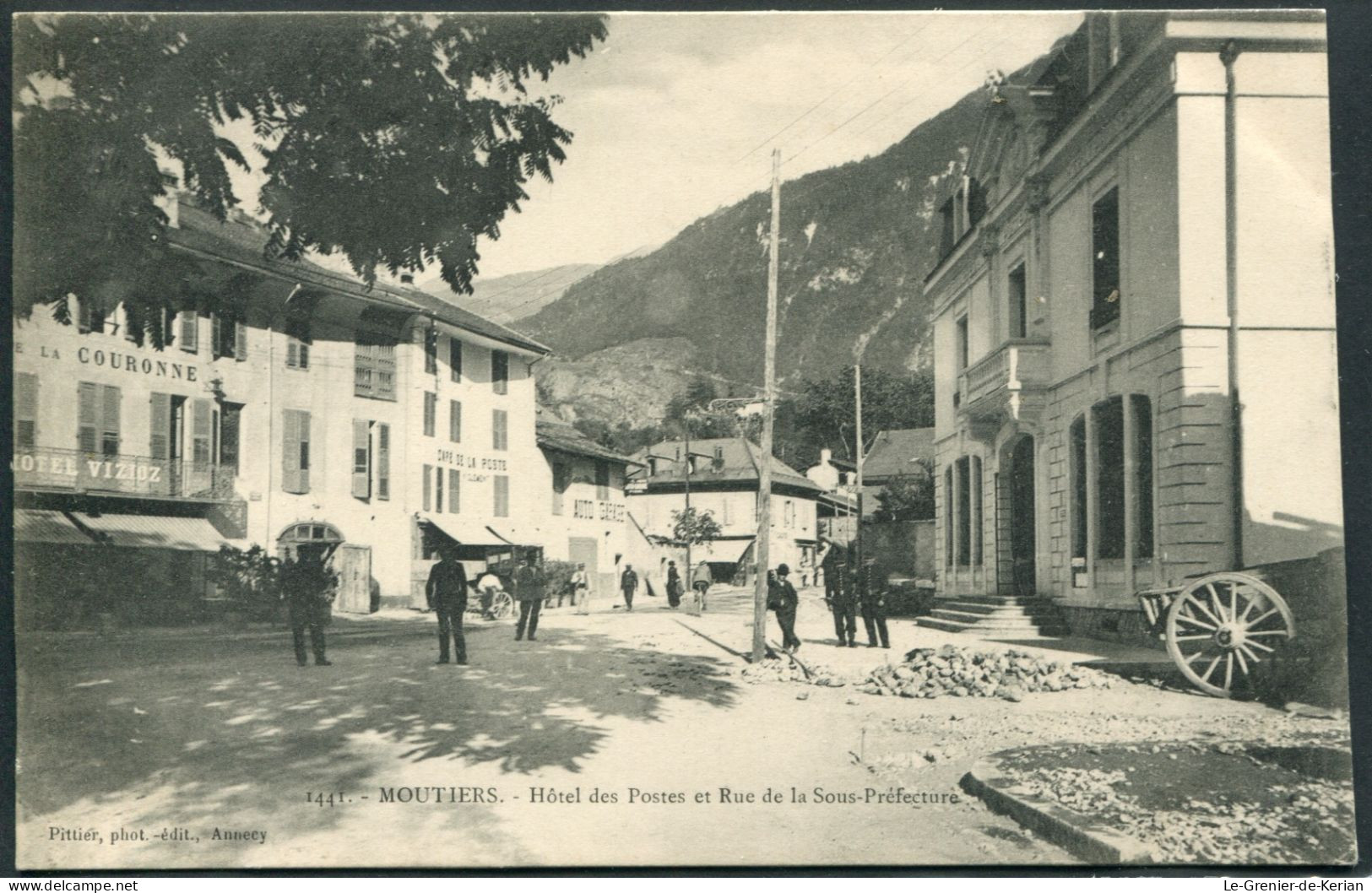 Moutiers - Hôtel Des Postes Et Rue De La Sous-Préfecture - N°1441 Pittier Phot.-Edit.- Voir 2 Scans & Descriptif - Moutiers