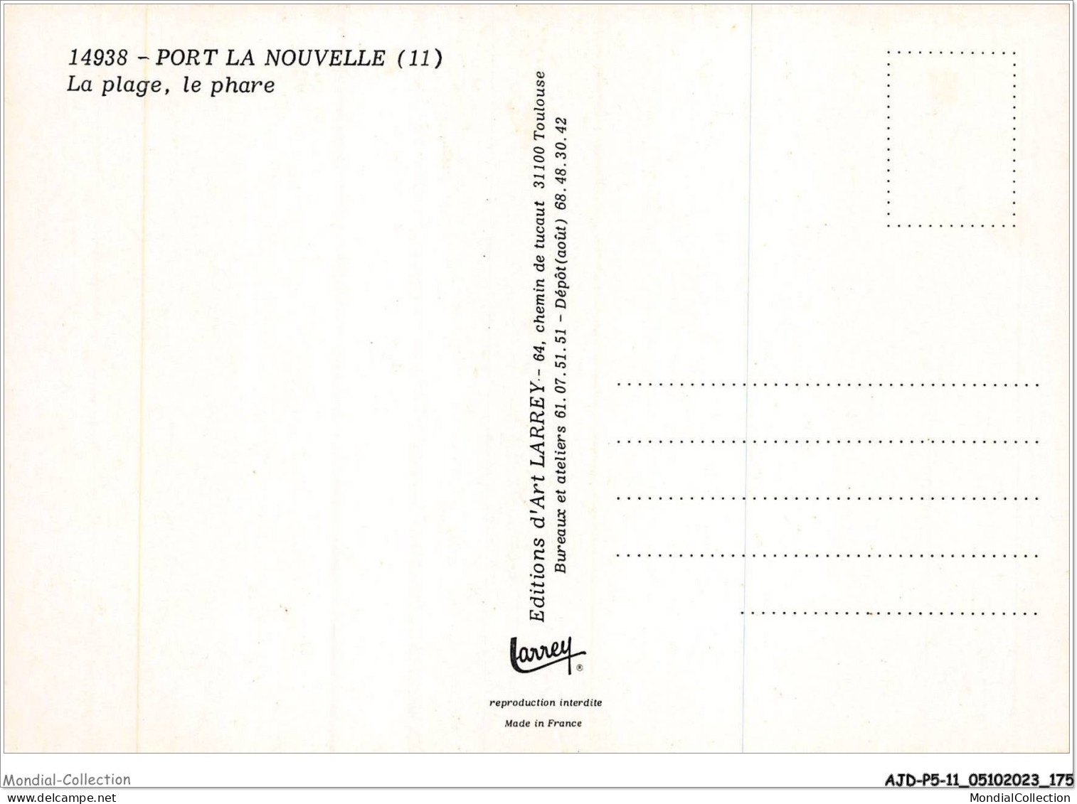 AJDP5-11-0562 - PORT LA NOUVELLE - La Plage - Le Phare  - Port La Nouvelle
