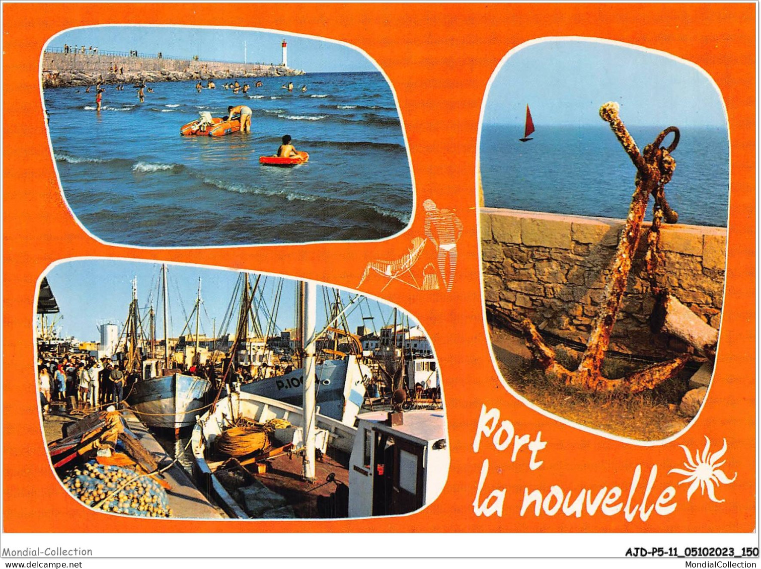 AJDP5-11-0550 - PORT LA NOUVELLE - La Plage Et La Jetée - Le Port De Pêche  - Port La Nouvelle