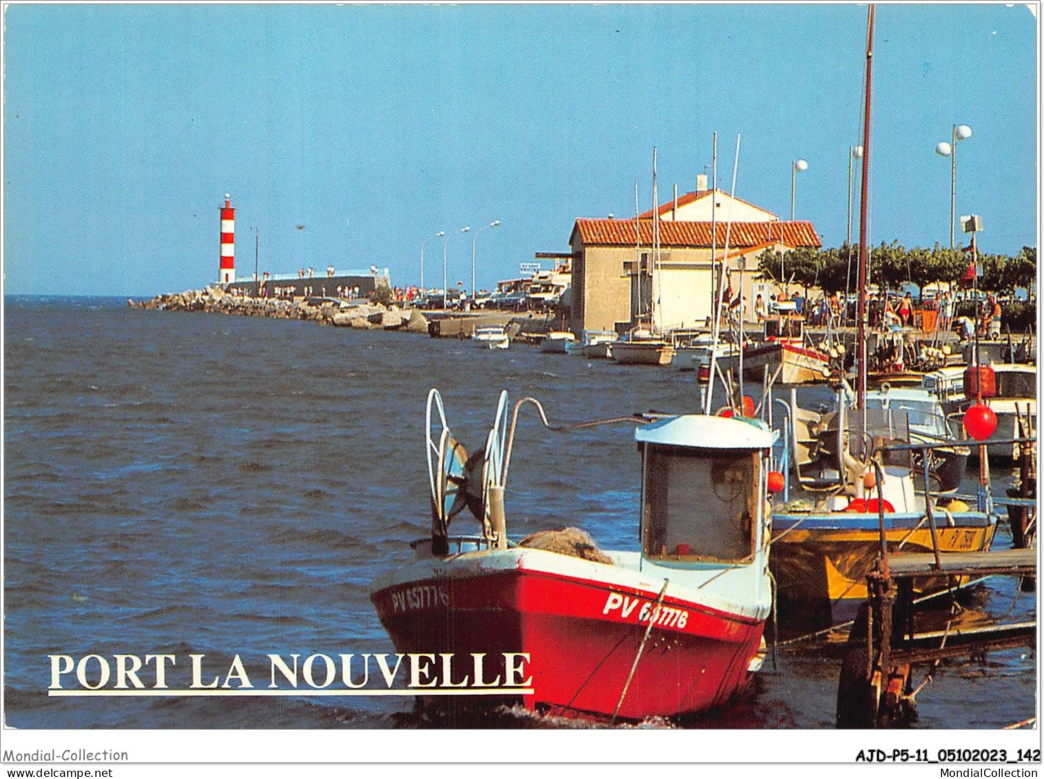 AJDP5-11-0546 - PORT LA NOUVELLE - L'entrée Du Port Et La Jetée De La Rive Droite  - Port La Nouvelle