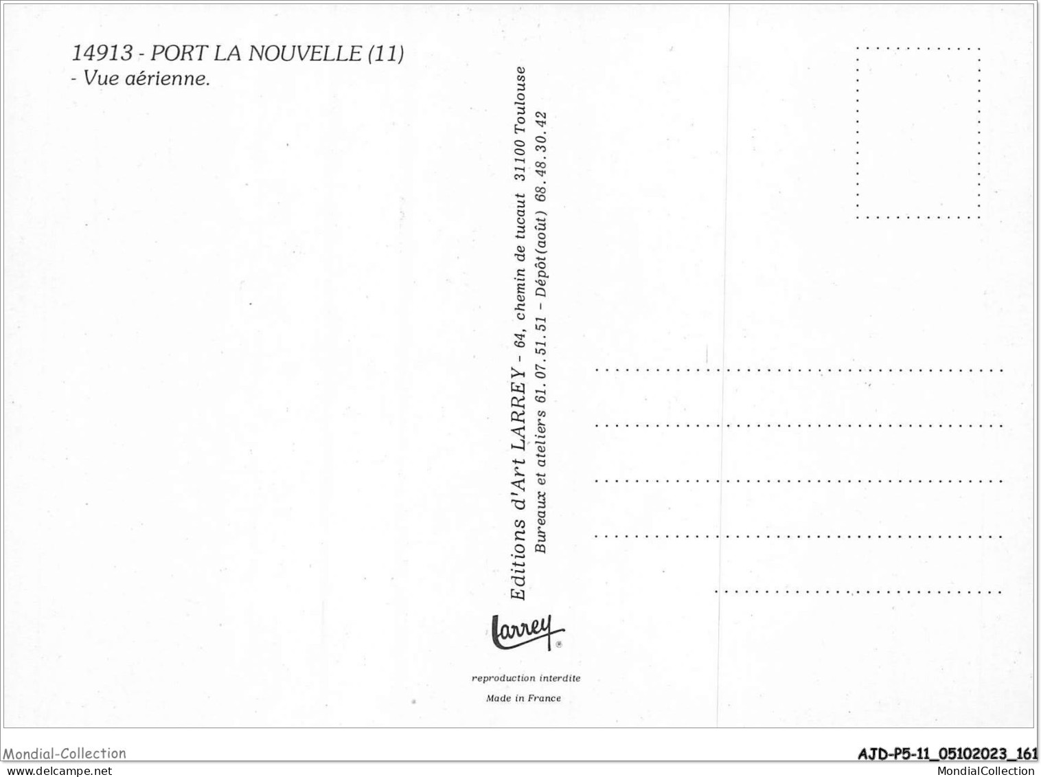 AJDP5-11-0555 - PORT LA NOUVELLE - Vue Aérienne  - Port La Nouvelle