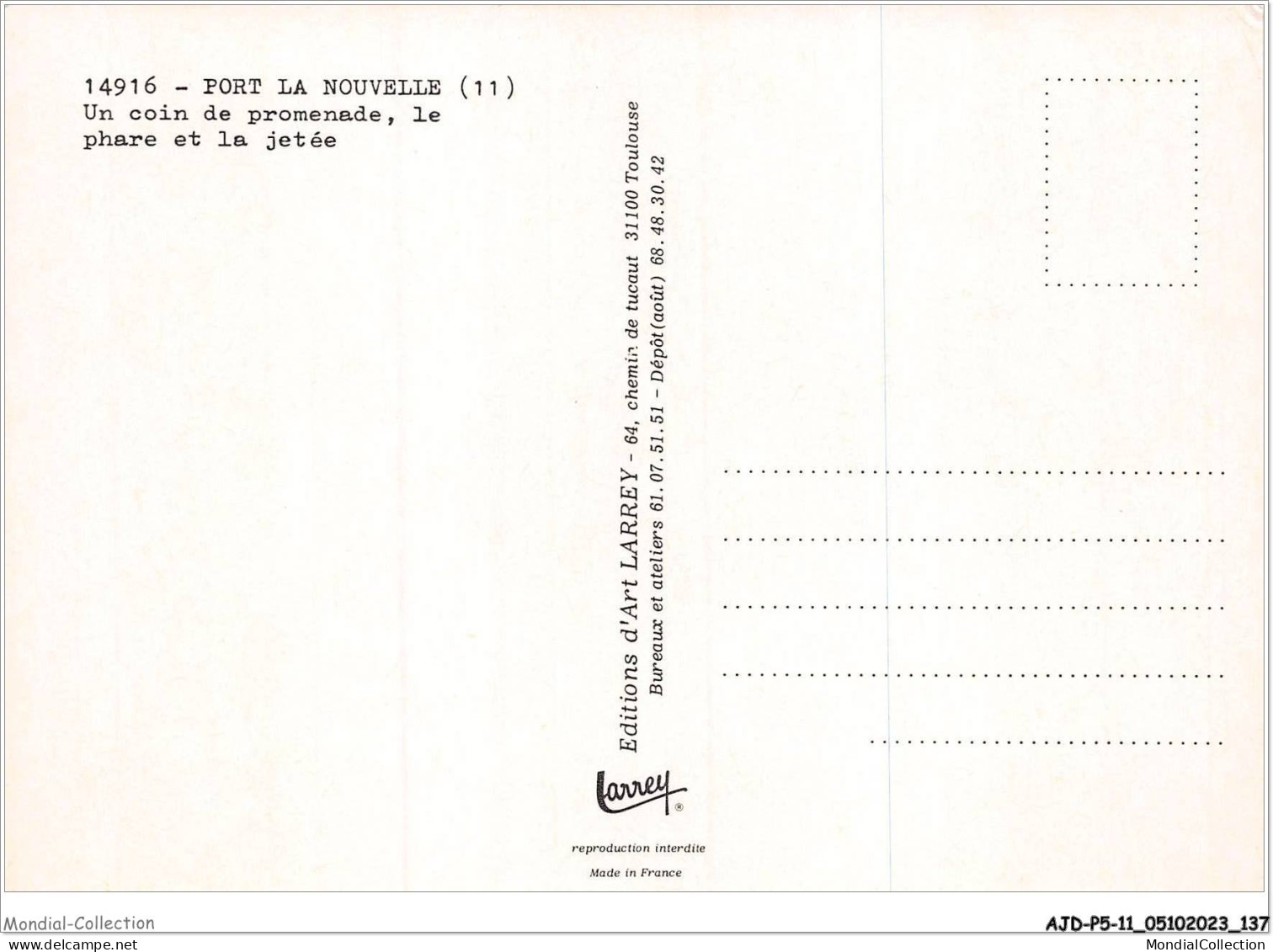 AJDP5-11-0543 - PORT LA NOUVELLE - Un Coin De Promenade  - Port La Nouvelle