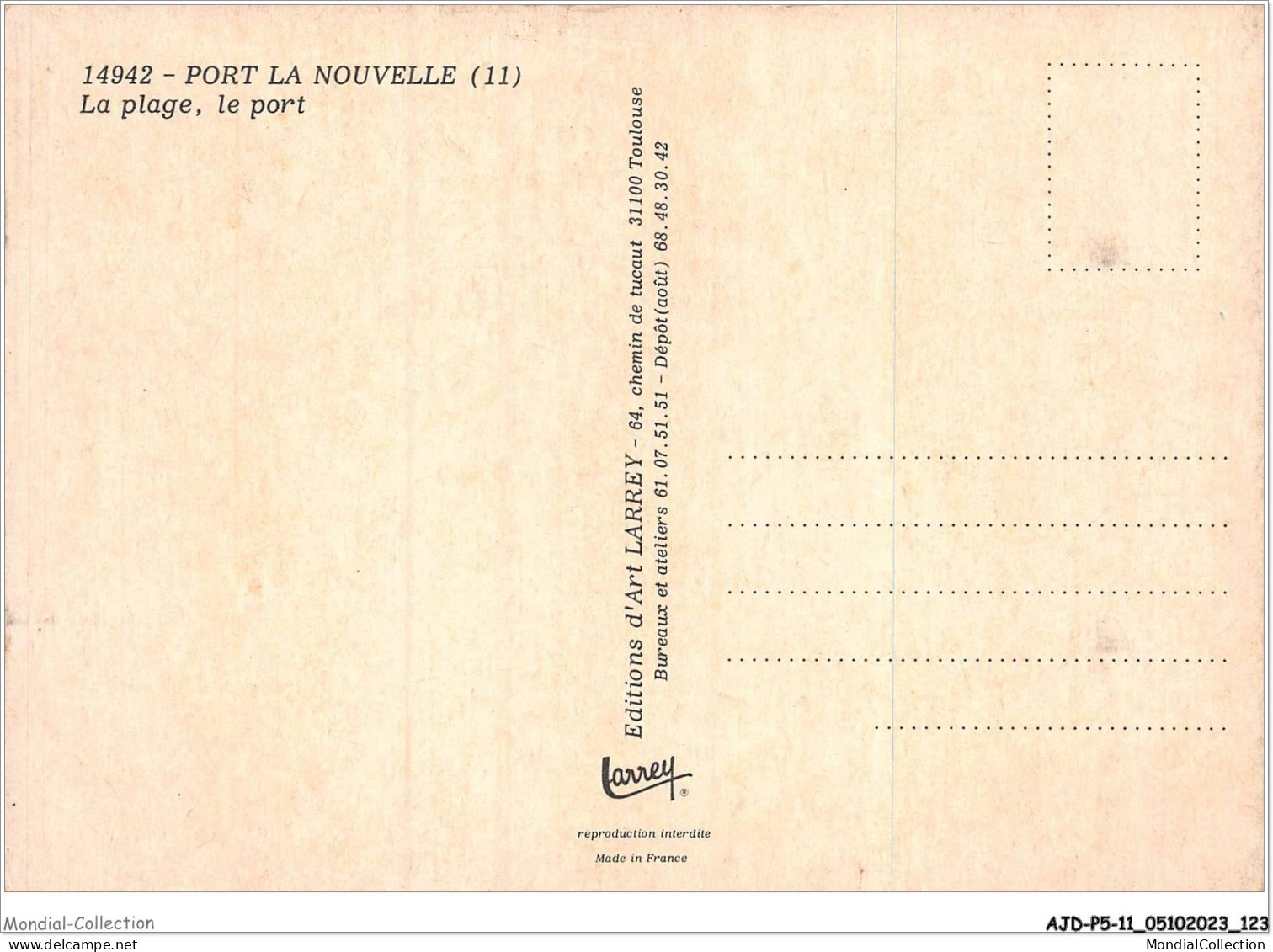 AJDP5-11-0536 - PORT LA NOUVELLE - La Plage - Le Port  - Port La Nouvelle