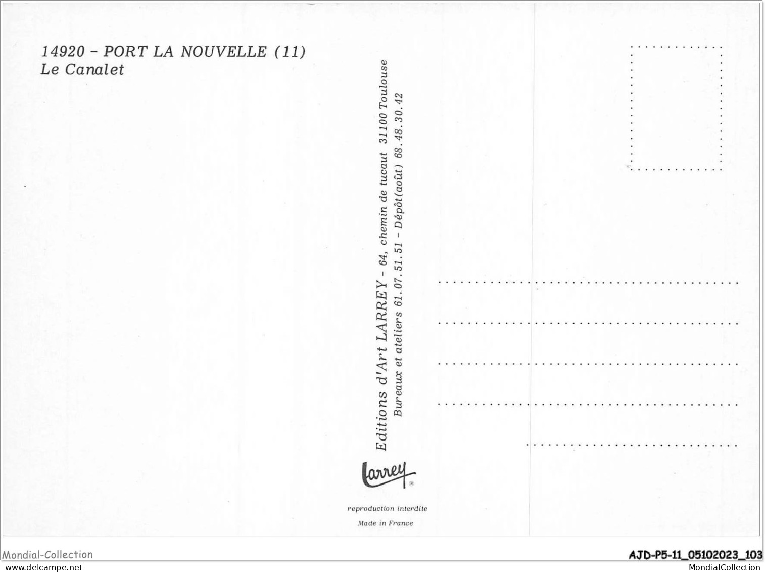 AJDP5-11-0526 - PORT LA NOUVELLE - Le Canalet  - Port La Nouvelle